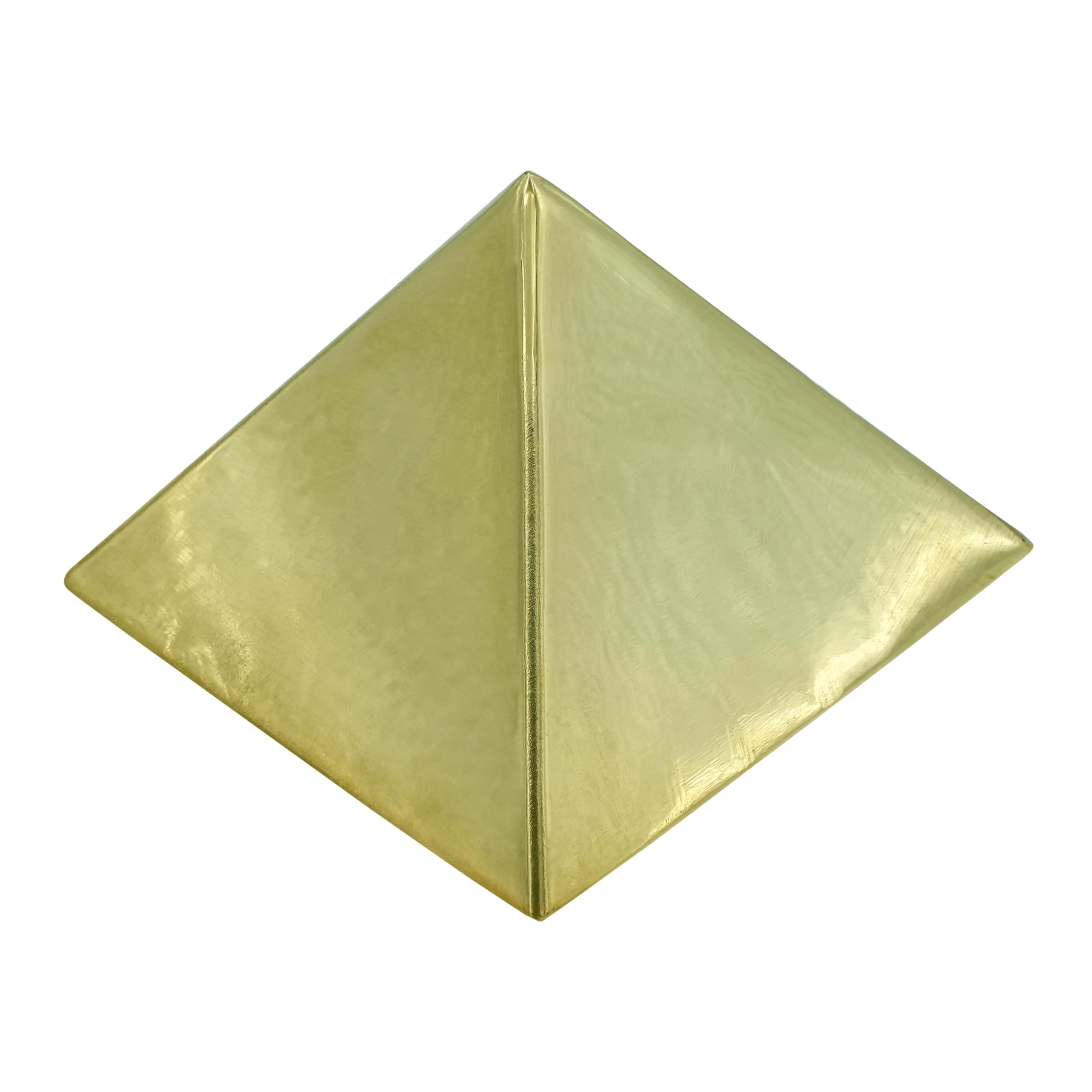 TREEMAISON Pure Brass Hollow Pyramid 4 inch for Positive Vastu Energy for Vibrations at Home, Office, Factory, Plot Powerful Positive Energy Remedies Health and Wealth Benefits Boost Positive Energy