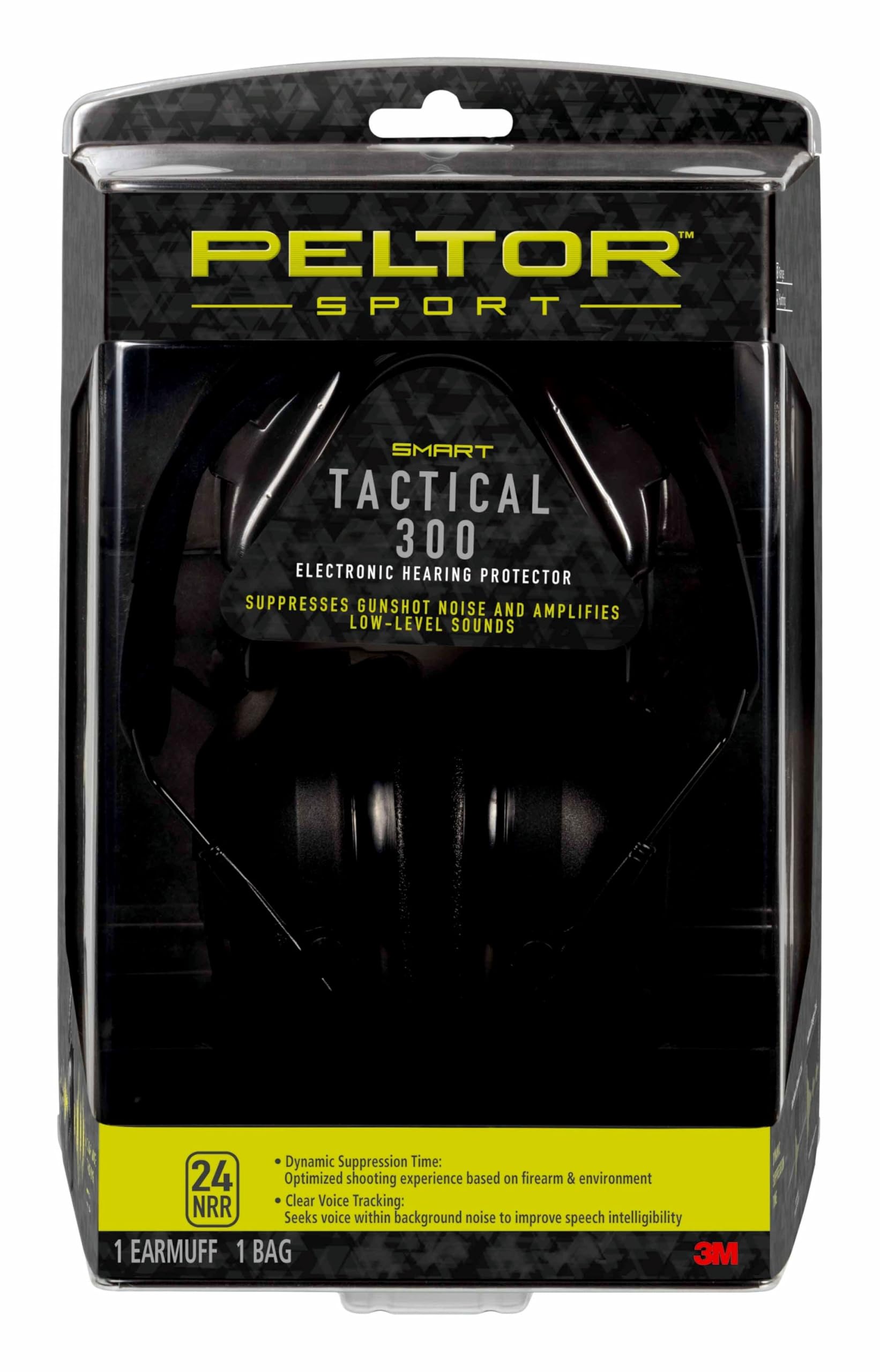 PeltorSport Tactical 300 Smart Electronic Hearing Protector, Bluetooth Wireless Ear Muffs, NRR 22 dB, Bluetooth Headphones With Recessed Microphone, Ideal For Range, Shooting & Hunting (TAC300-OTH)