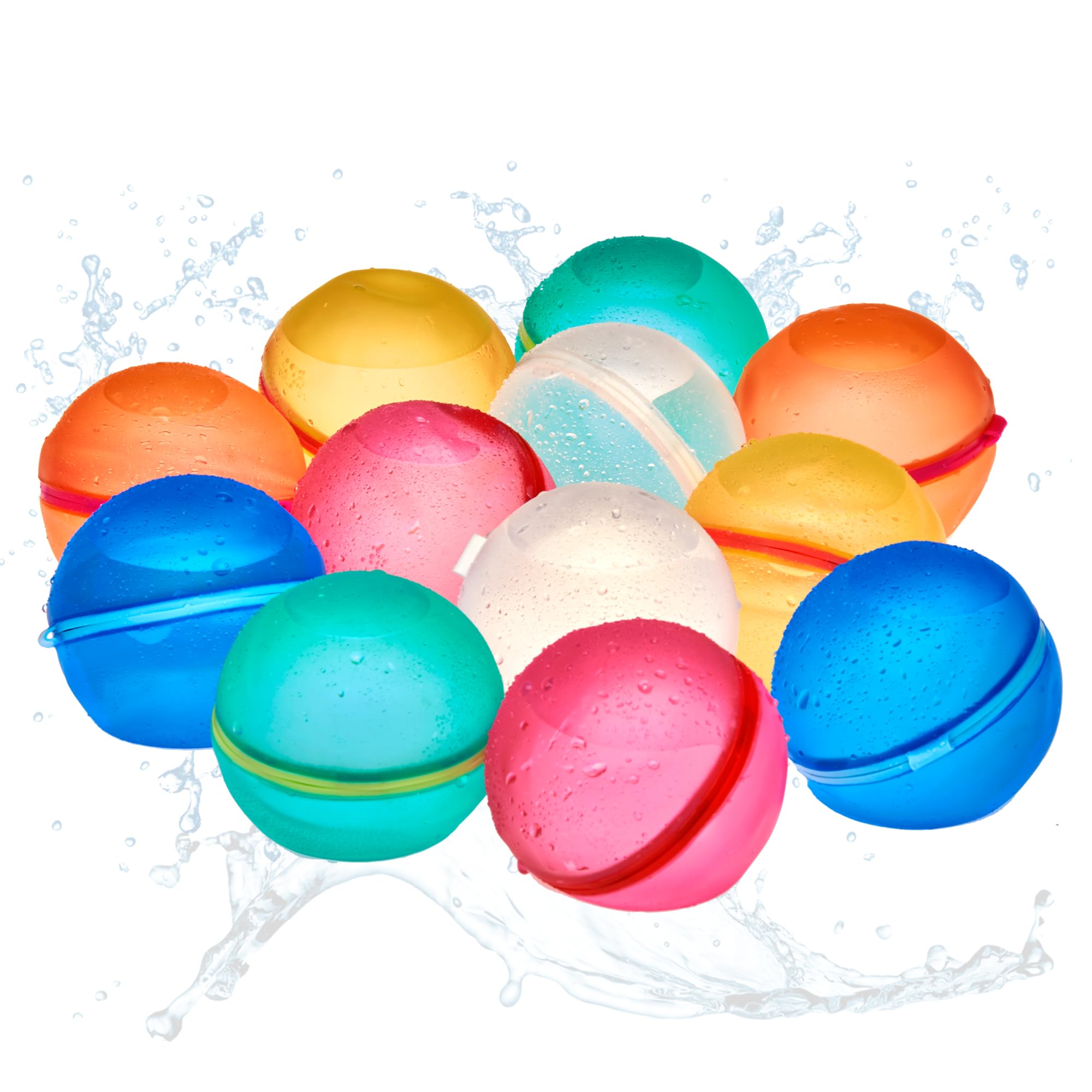 Smart-PlanetReusable Water Bombs Pack of 12 - Durable and Quick Fill Water Bombs for Summer Play and Fun - Ideal for Children and Adults in the Garden, Park or Pool