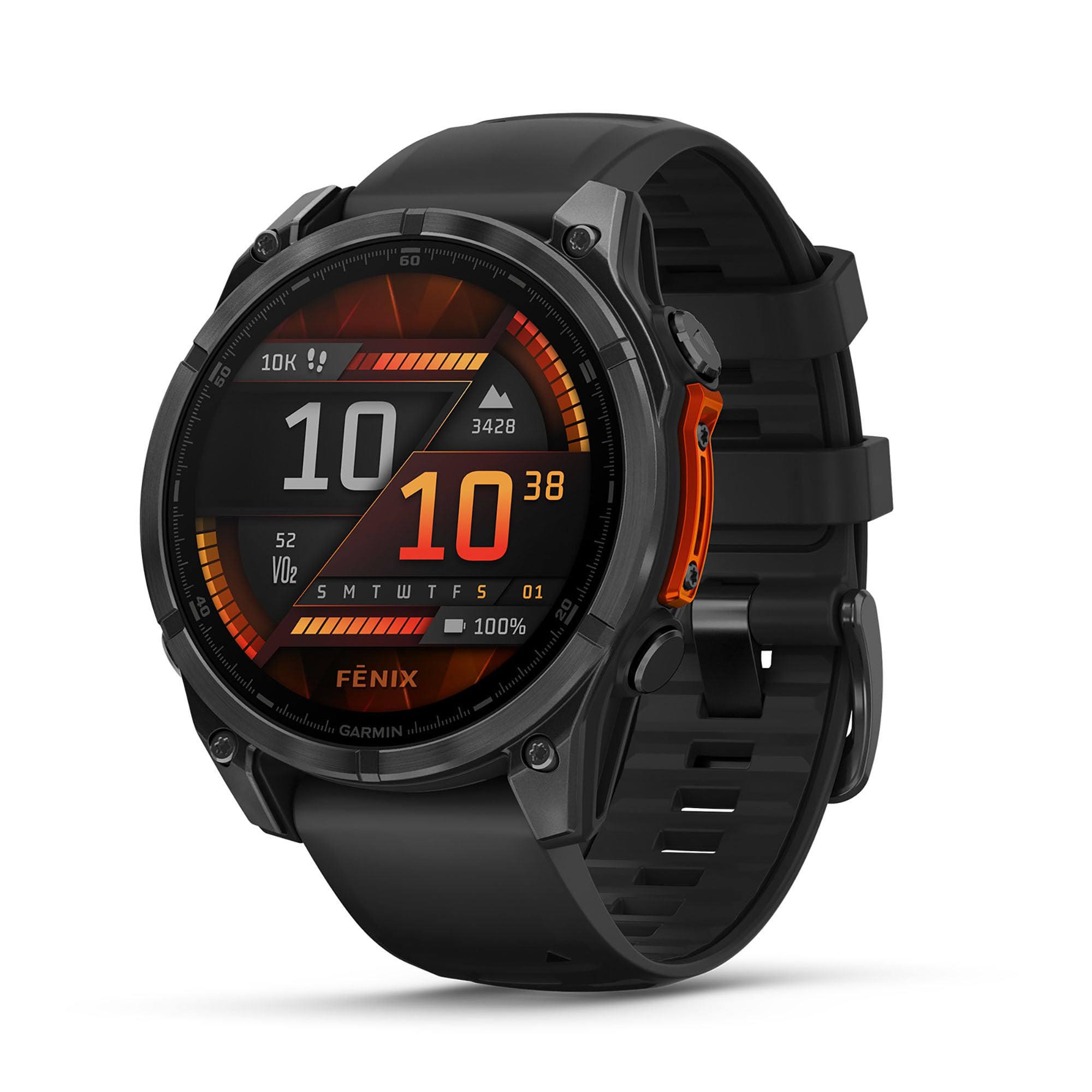 Garmin fēnix 8,47mm Premium Multisport GPS Smartwatch,AMOLED Touch Screen,Advanced Health and Training Features,Built in LED flashlight,Adventure Watch with up to 16 days battery life,Slate Gray