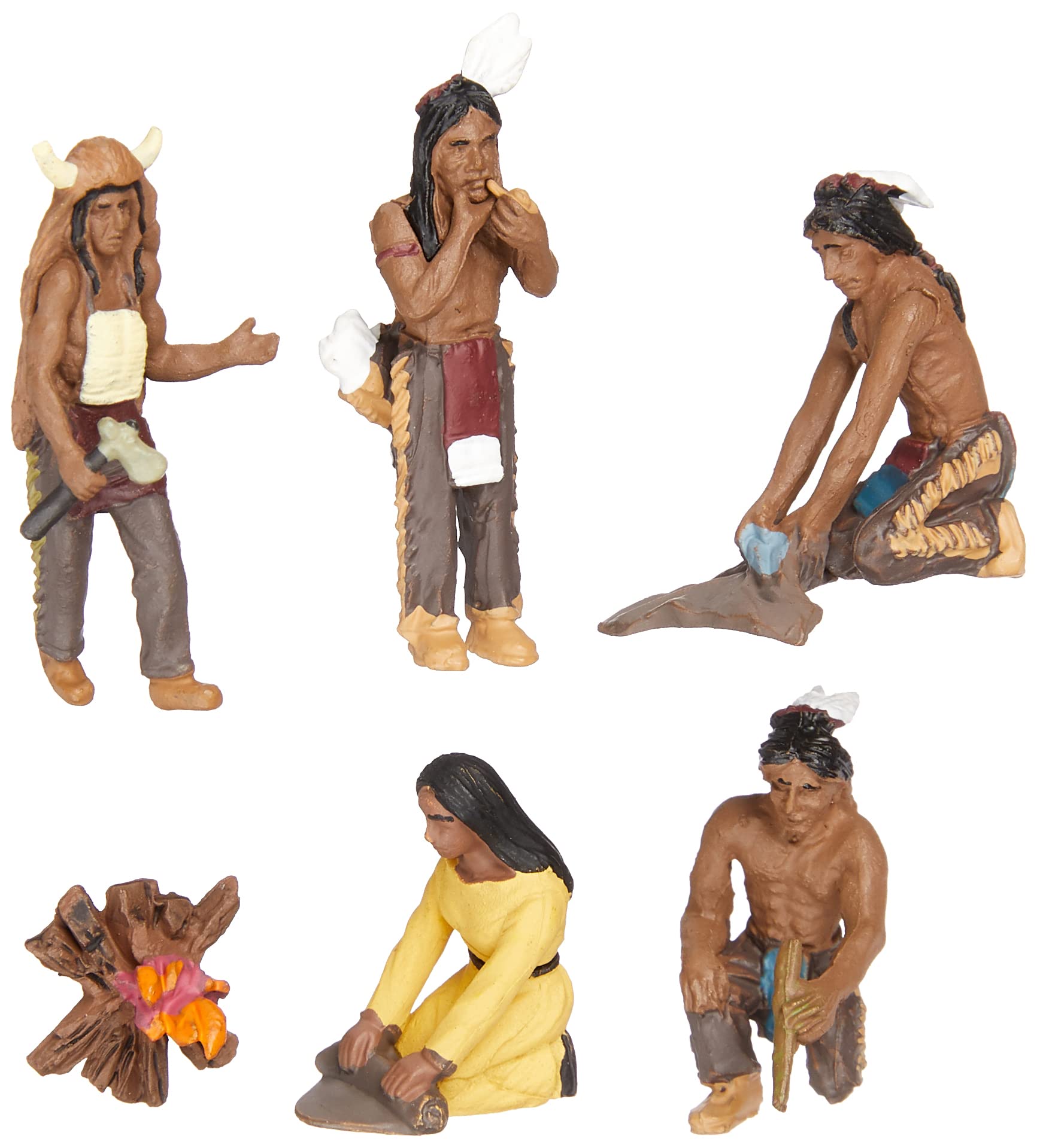 Woodland Scenics SP4443 1.5-Inch Scene Setters Figurine, Native Americans, 5/Pack