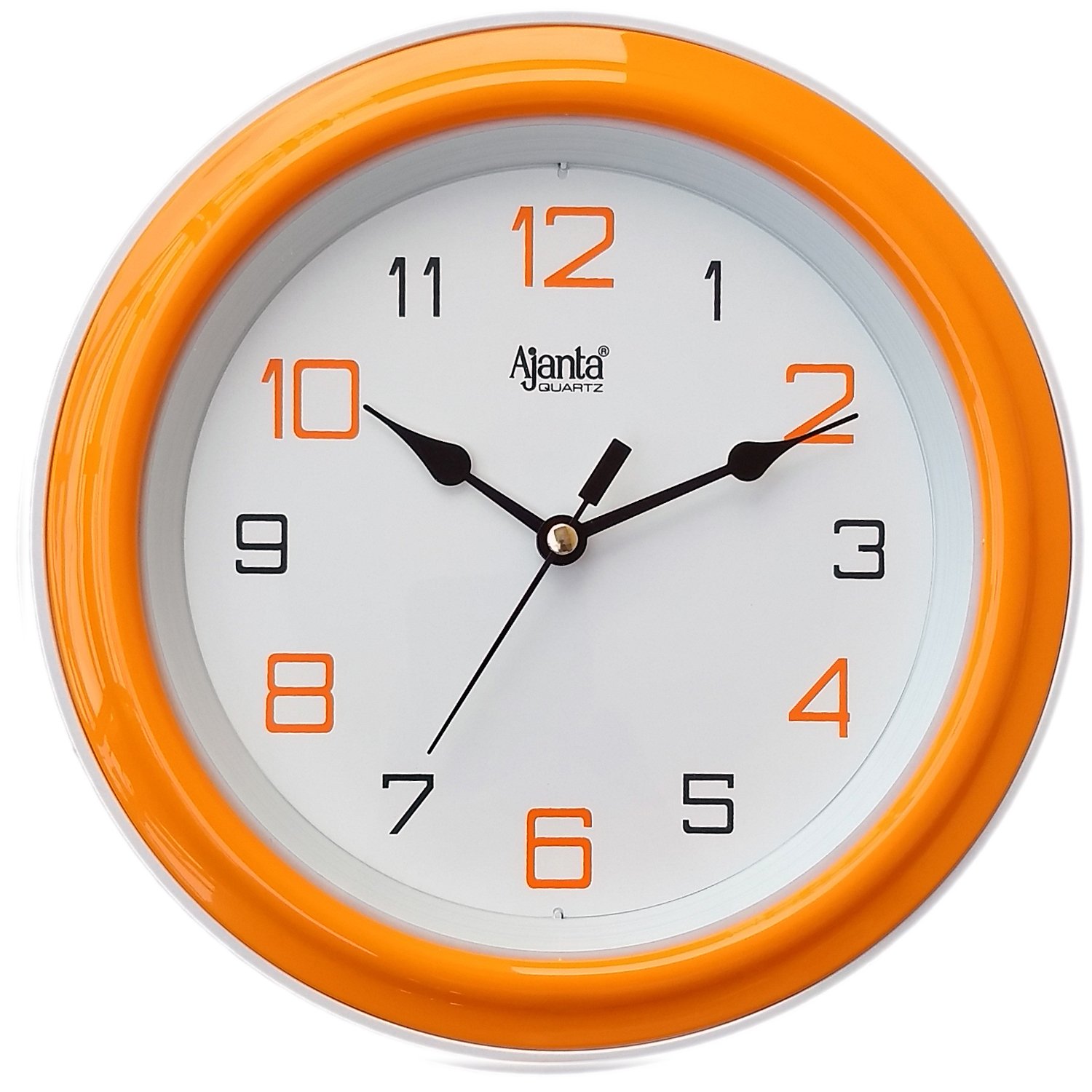 AjantaPlastic Abstract Step Movement 8 Inches Wall Clock for Home/Offices (Orange, 20cm x 20cm)