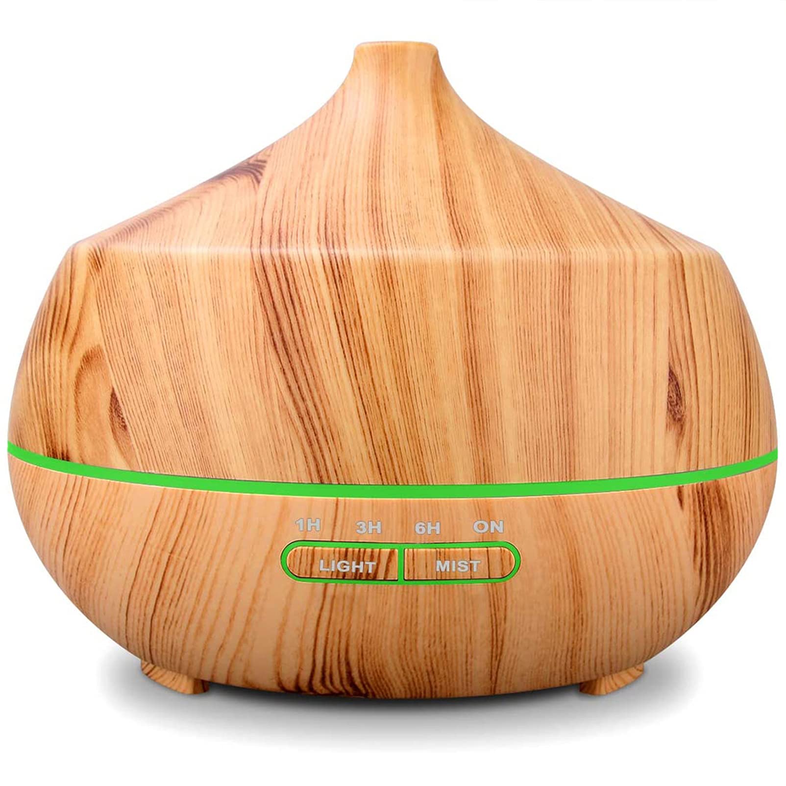 Essential Oil Diffuser Aroma Humidifier: 400ml Ultrasonic Aromatherapy Air Water Vaporizer for Large Room Wood Cool Mist Fragrance Electric Quiet Diffusers Timer for Small Baby Bedroom Home Yellow