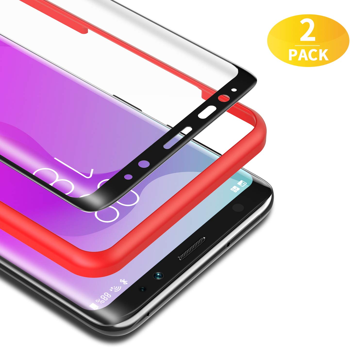 BANNIO Tempered Glass Screen Protector Compatible for Samsung Galaxy S8, Full Sreen Tempered Glass Screen Protector Compatible for Samsung Galaxy S8, Easy to Apply, Full Coverage