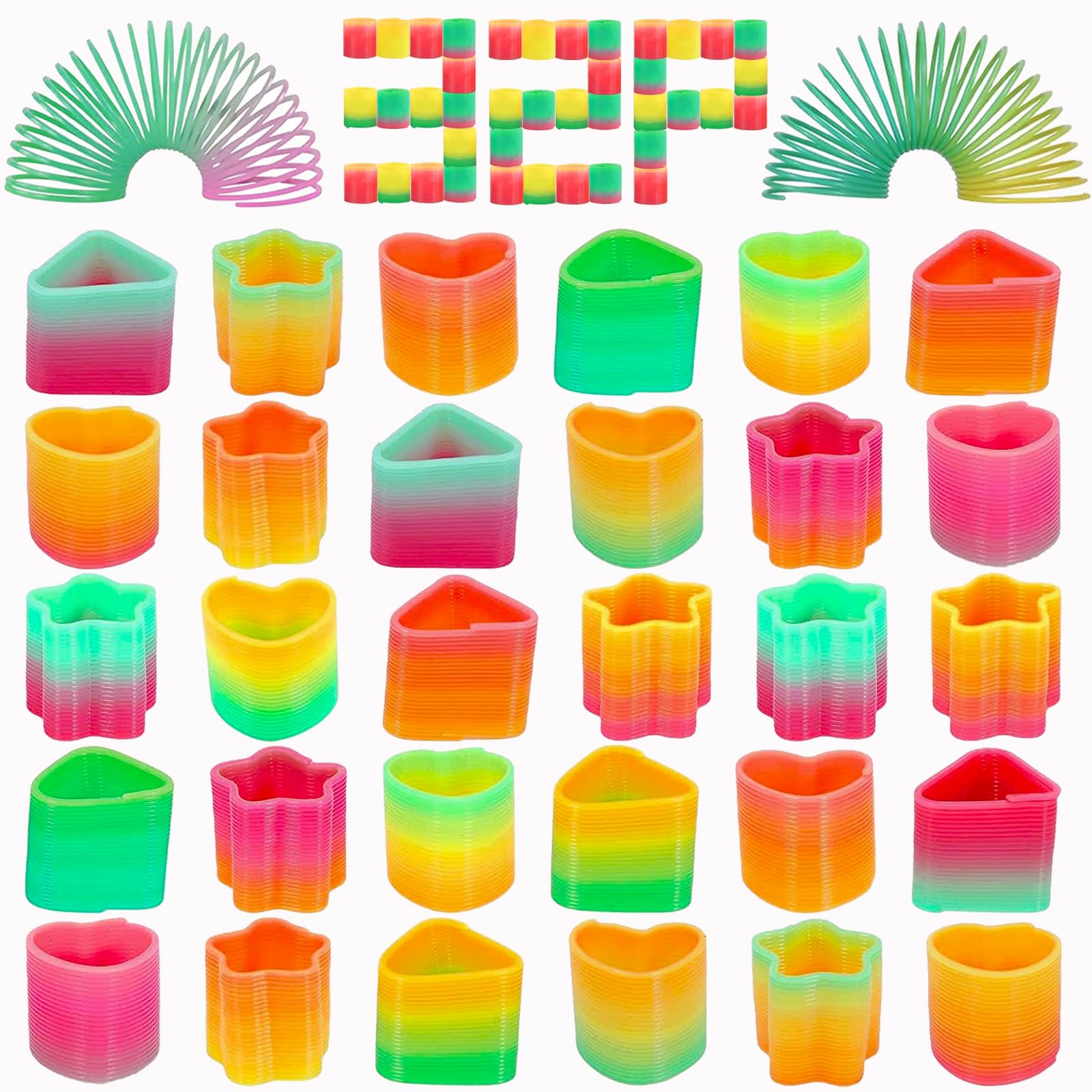 AZEN 32 Pcs Mini Shapes Spring Party Favors for Kids 3-5 4-8, Goodie Bags Stuffers for Birthday Party, Classroom Prizes Kids Prizes, Small Bulk Toys Gifts