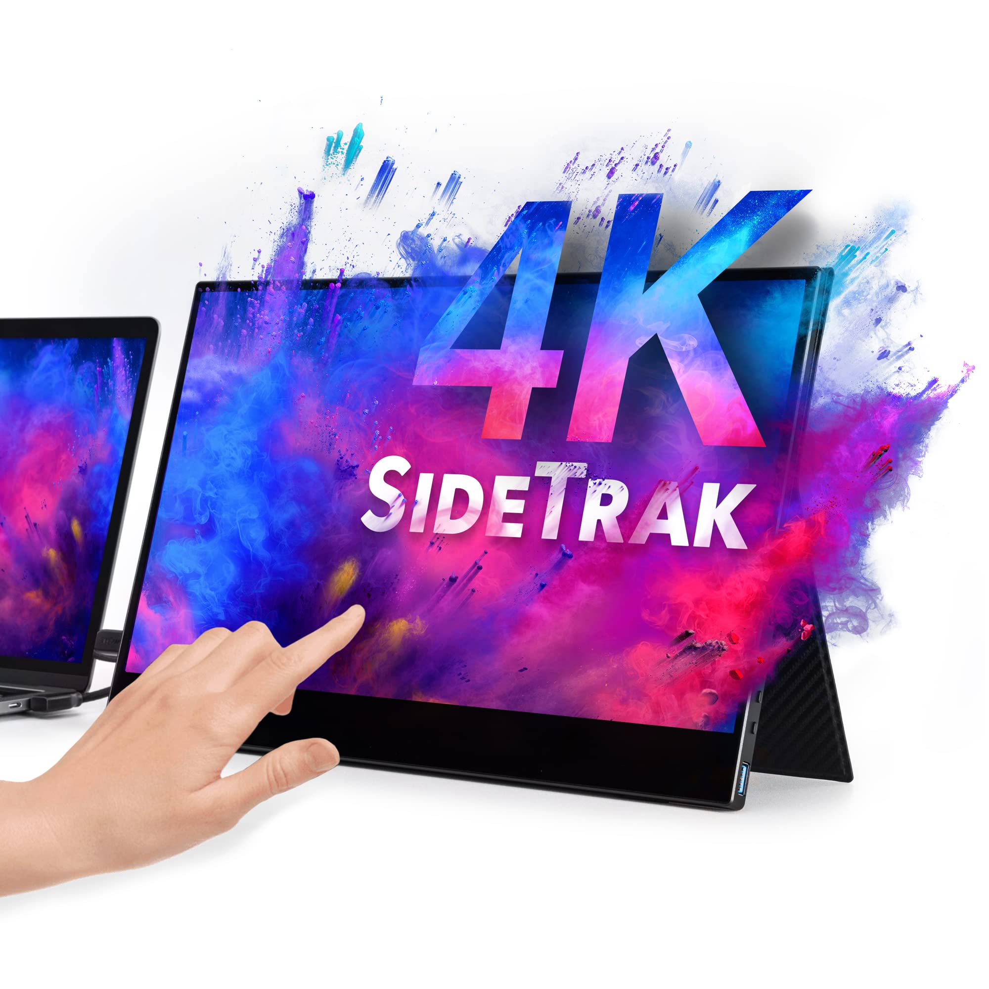 SideTrakSolo 15.6” 4k Touchscreen Portable Ultra HD LED Monitor, Laptop Dual Screen Computer Extender for PC, Gaming & Chrome, Powered by USB-C or HDMI & USB-A