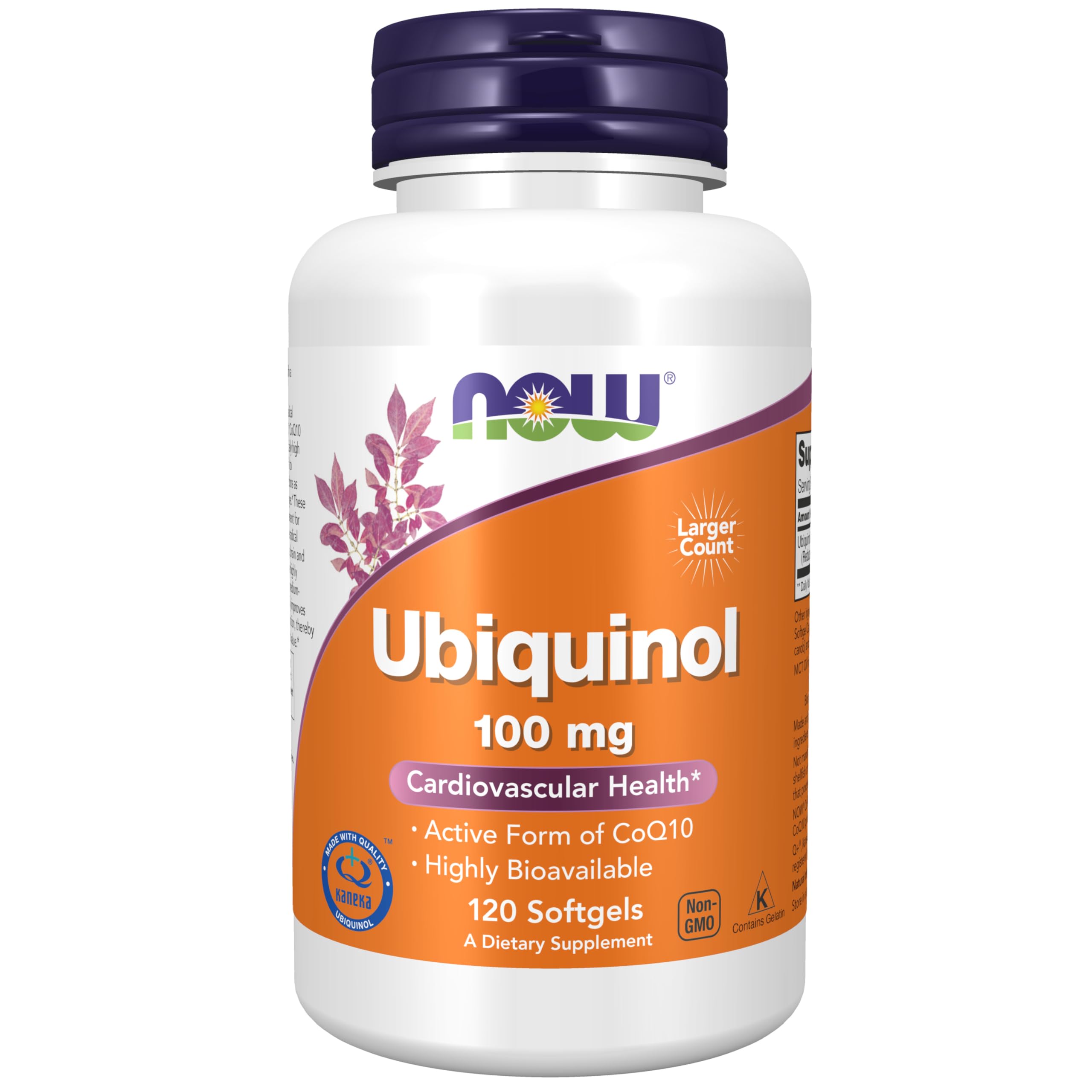 NOW Supplements, Ubiquinol 100 mg, High Bioavailability (the Active Form of CoQ10), 120 Softgels