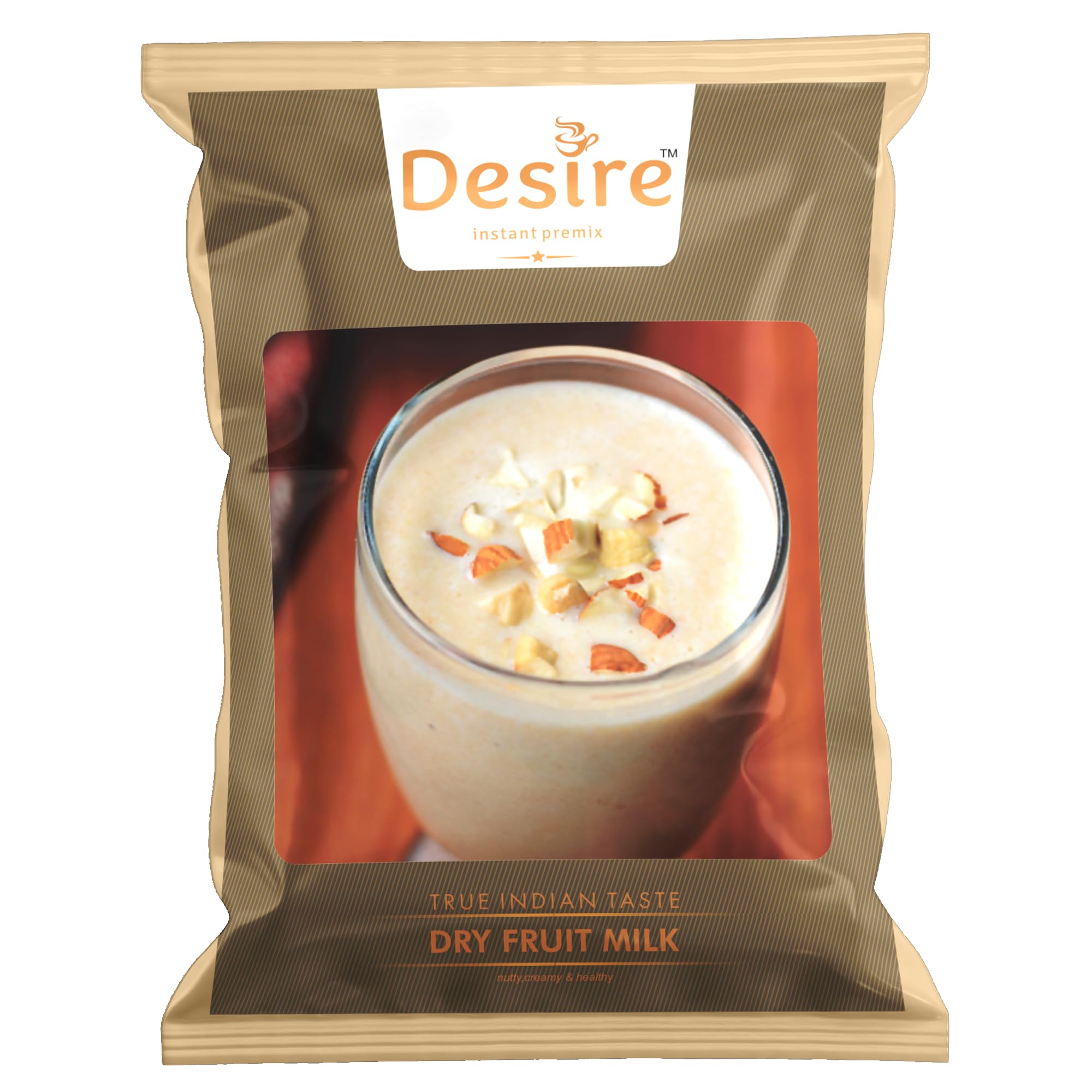 Desire Dryfruit Milk Instant Premix, 500gms, for Both Manual and Vending Machines, Instant Dry Fruit Mix, Dry Fruit Flavor, Refreshing Taste