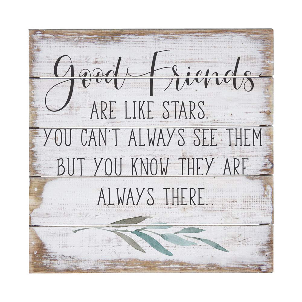 Simply Said, INC Perfect Pallet Petites Friendship Sign - Good Friends Are Like Stars - 8 x 8 inch Wood Sign - Small Friendship Gift - Made in USA - PET15408