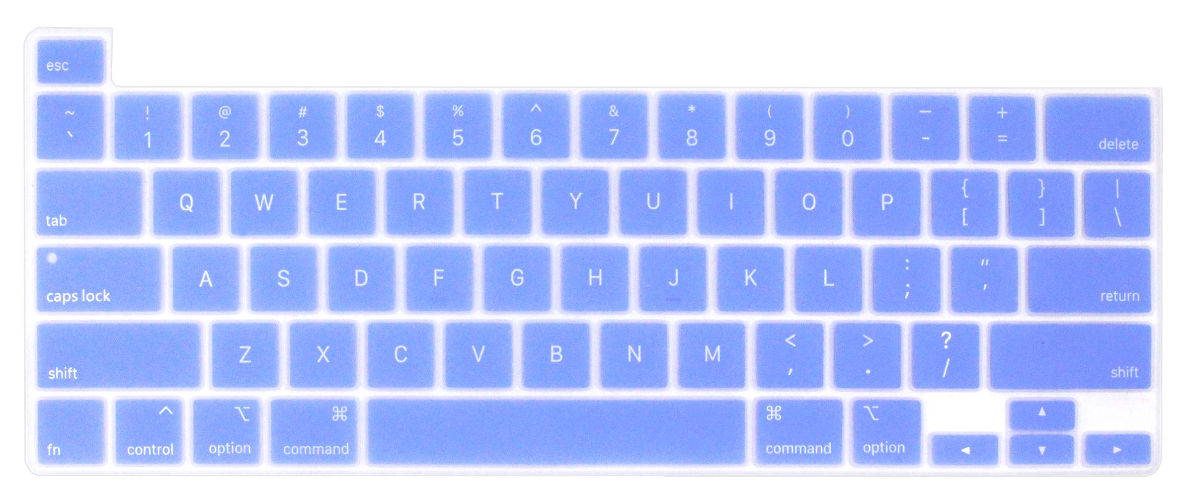 YYubao Ultra Thin Keyboard Cover Protector Soft Silicone Skin Compatible with MacBook Pro 16 inch with Touch Bar and Touch ID A2141 - Release in November 2019 (Light Blue)