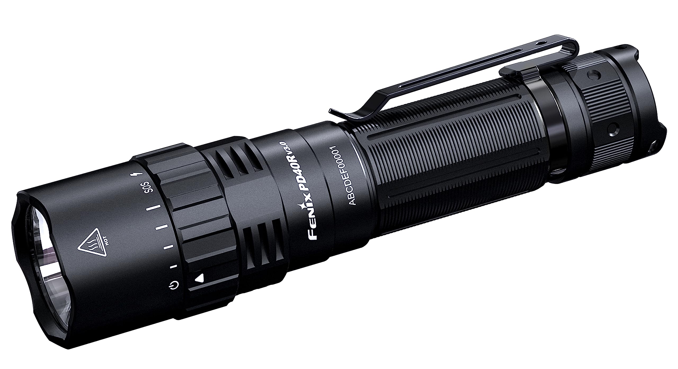 FENIXPD40R v3.0, Rechargeable Long Range Ultra Bright LED Torch | 3000 Lumens | 500m | 89 Hrs Max | Mechanical Rotary Switch | 5000 mAh 21700 Large Capacity Battery | IP68, Black