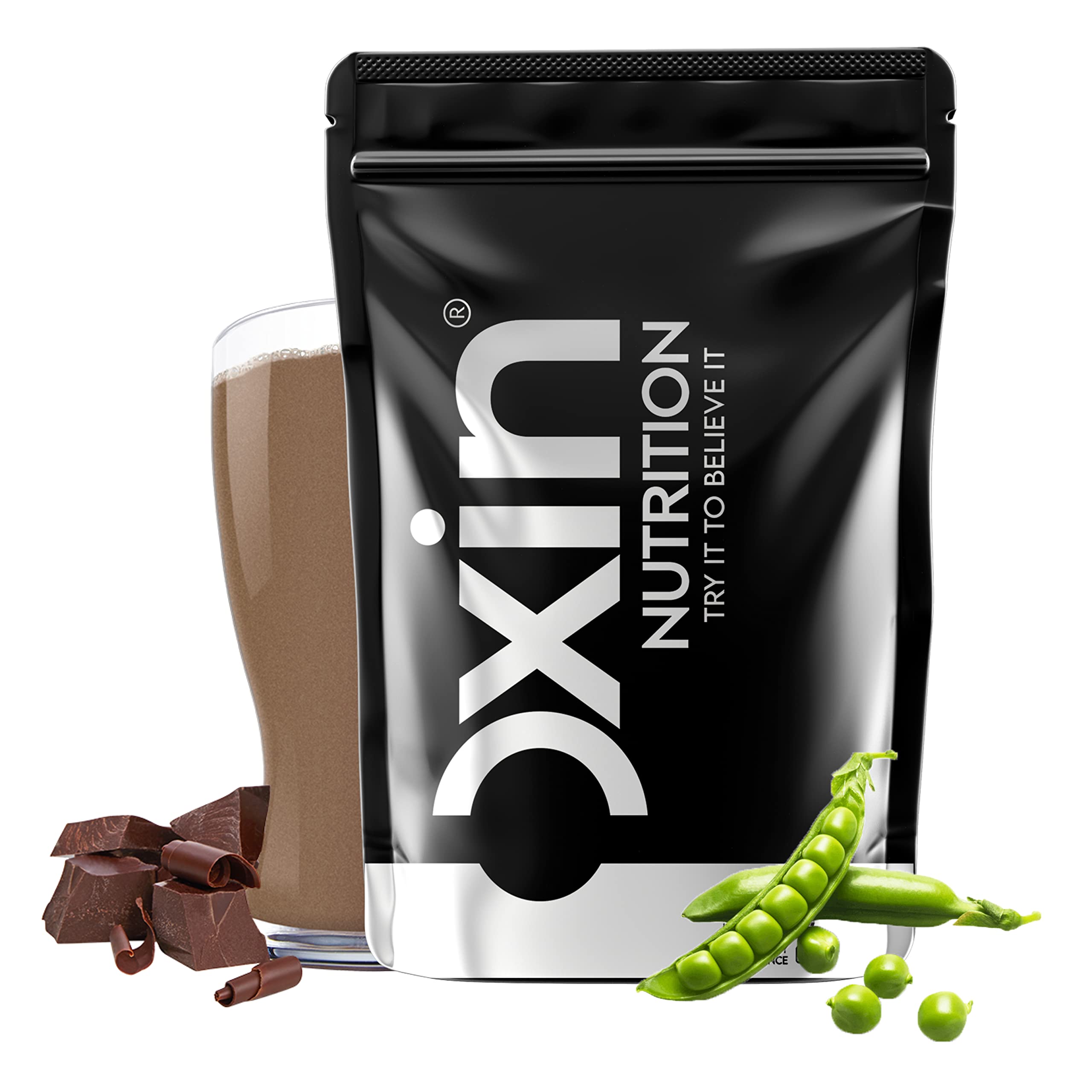 Oxin Nutrition Vegan Plant Protein Isolate 25g Clean Protein For Men & Women Complete Amino Acid Profile 100% Vegan Lactose Free Gluten Free (Dark Chocolate 1lb / 454g)