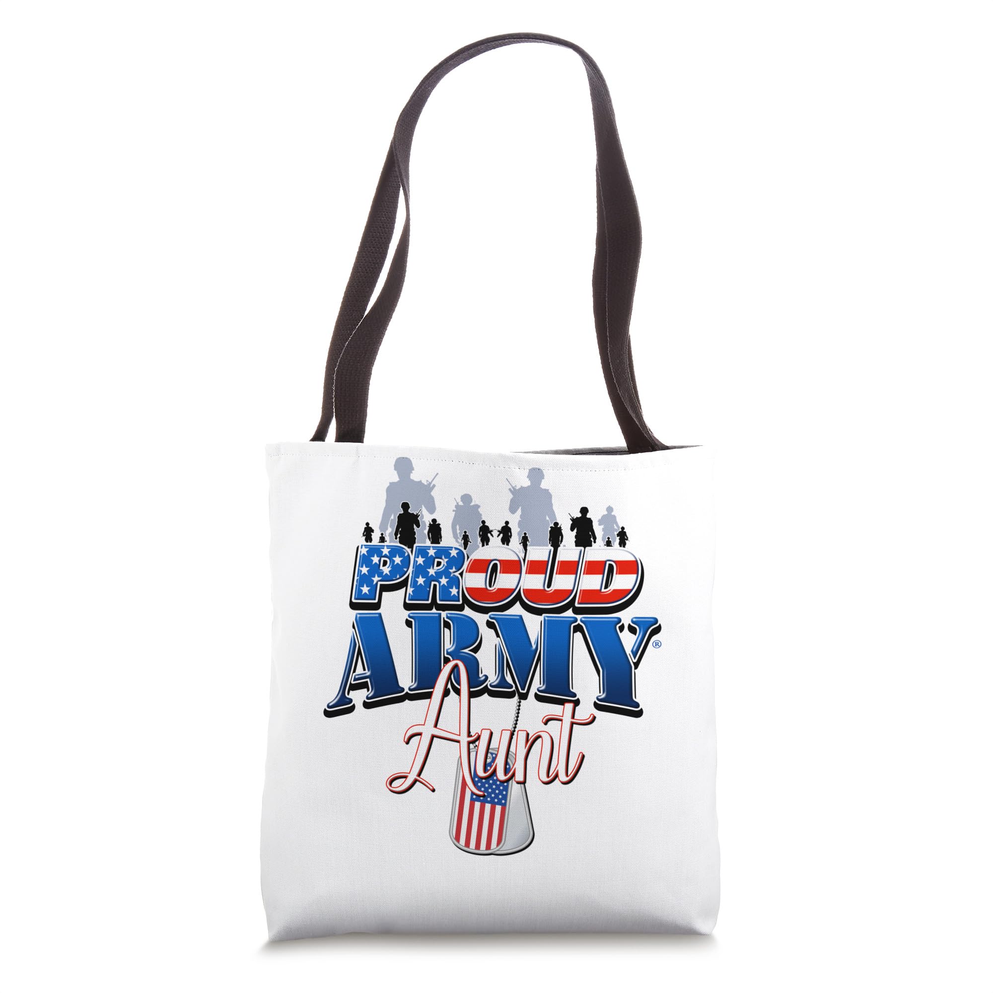 Love & Pride For American Patriotism A2Proud Army Aunt Patriotic American Flag Tote Bag