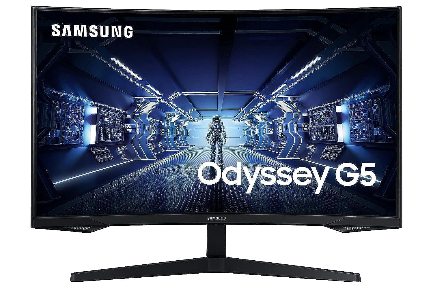 SAMSUNG31.5"(80cm) LC32G55 Odyssey G5 Curved Gaming Monitor with 144Hz Refresh Rate & 1ms Response Time, WQHD Resolution, AMD FreeSync Premium - LC32G55TQBMXUE