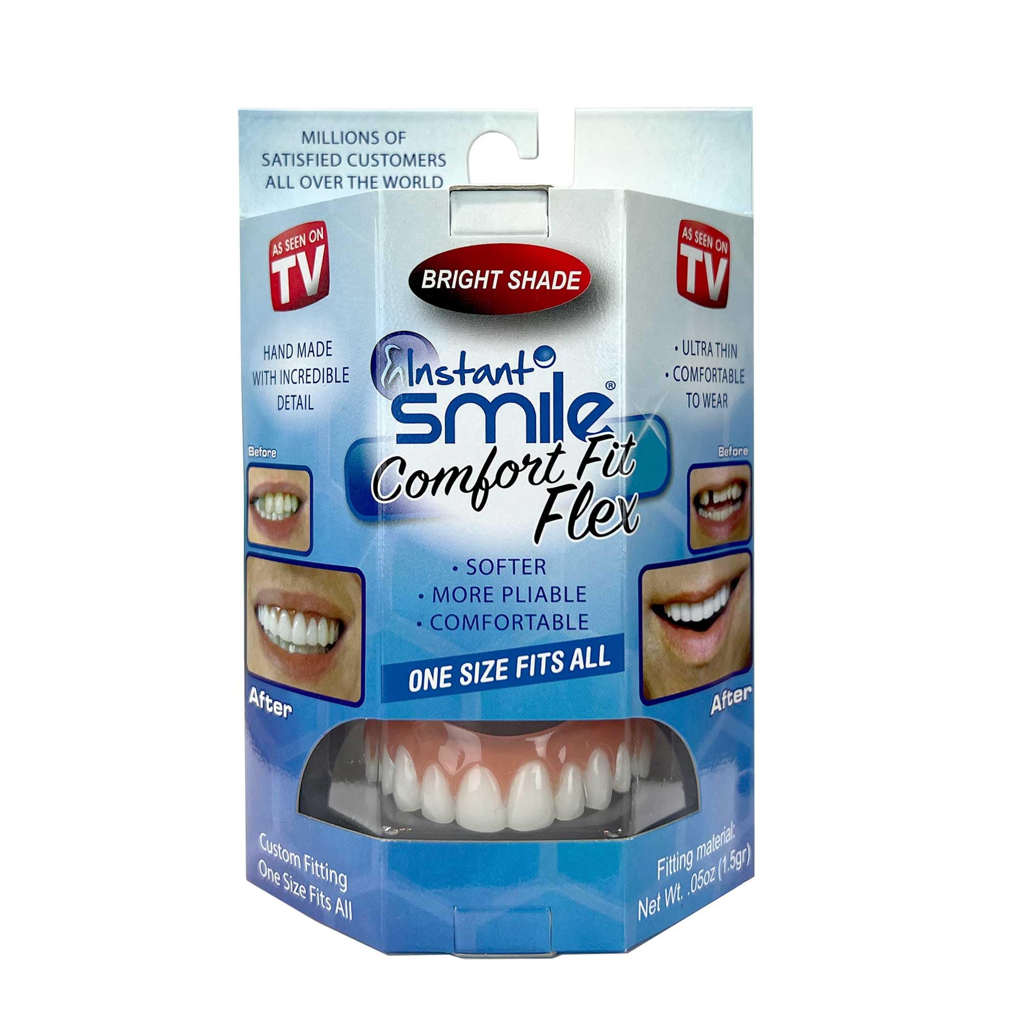 Instant Smile Comfort Fit Flex - Bright Shade - Upper Veneer Cosmetic Teeth