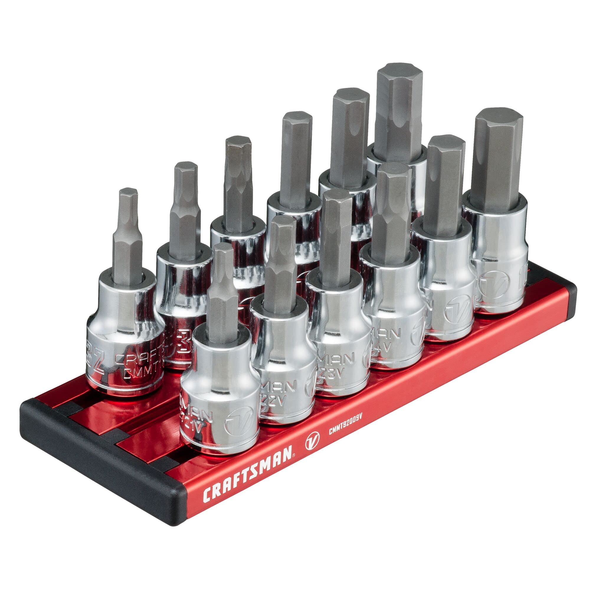 Craftsman V-SERIES Socket Set, Hex SAE & MM, 3/8 Inch Drive, 12 Piece (CMMT17735V)