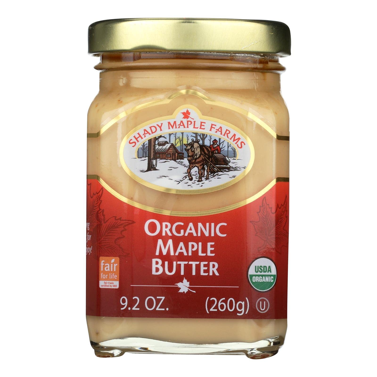 Shady Maple Farm100 Percent Pure Organic Maple Butter - Case of 8 - 9.2 oz.