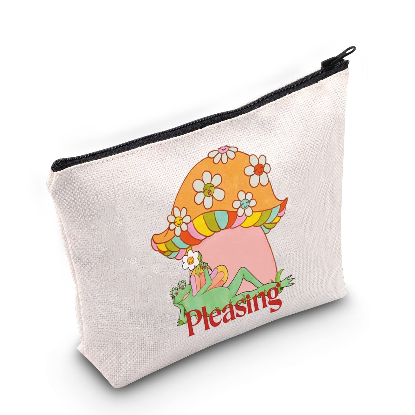 BLUPARK Singer Inspired Makeup Bag Singer Fan Gift Funny Music Gift Album Gift Singer Zipper Pouch Bag (Frog and mushroom)