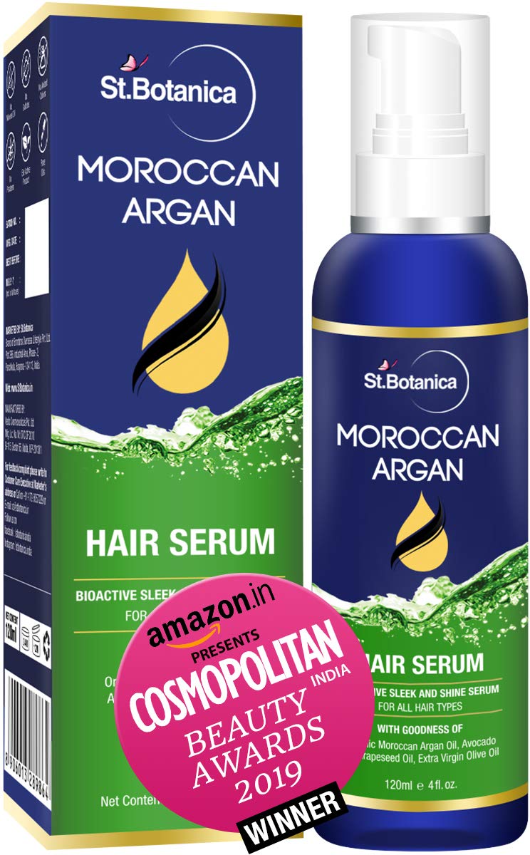 StBotanica Moroccan Argan Hair Serum - Nourishing and Frizz Control Serum (With USDA Organic Argan Oil) 120ml