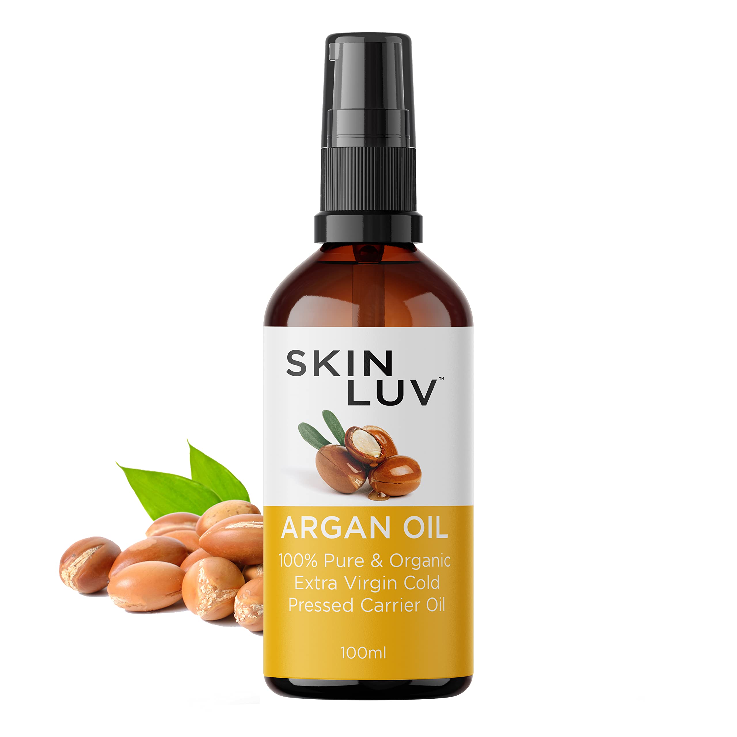 Skinluv100% Pure & Organic Extra Virgin Argan Oil , Cold Pressed Carrier Oil 100 ml