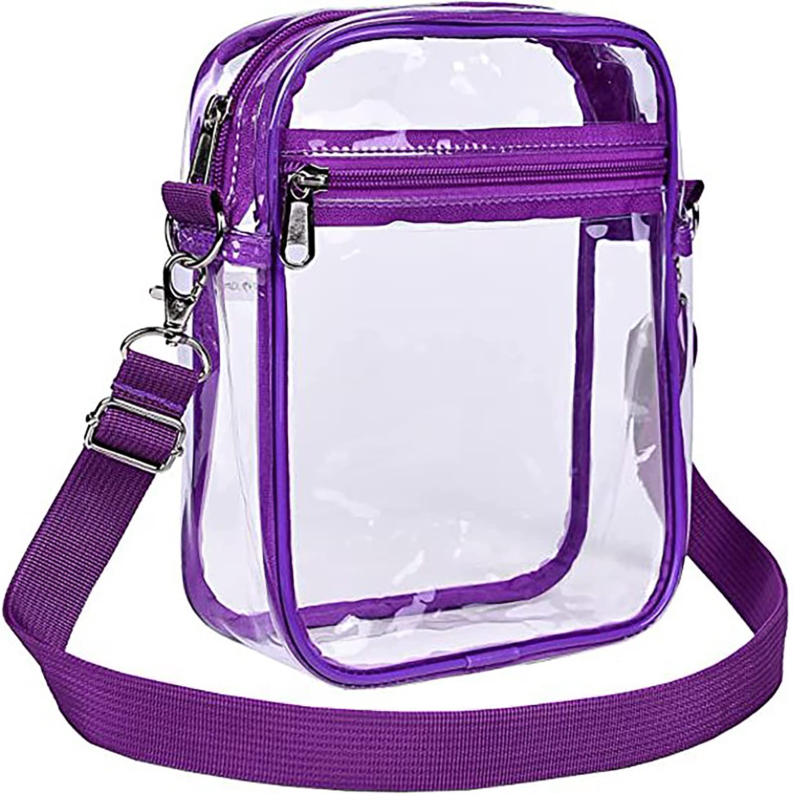 MCWTH Clear Crossbody Bag, Stadium Approved PVC Clear Purse for Concerts Sports Events Festivals