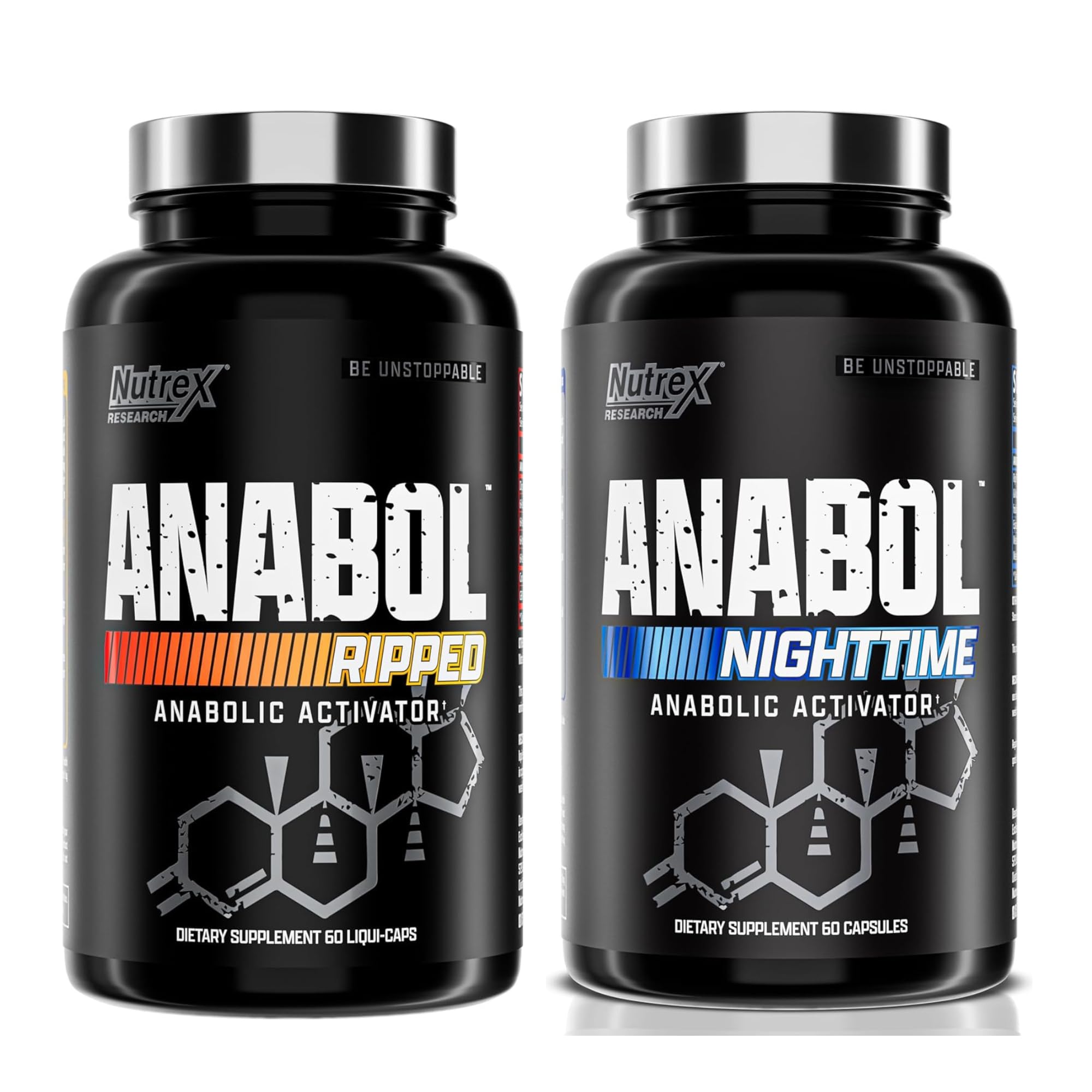 Nutrex Research Anabol Ripped & Nighttime PM Muscle Builder and Shredding Combo