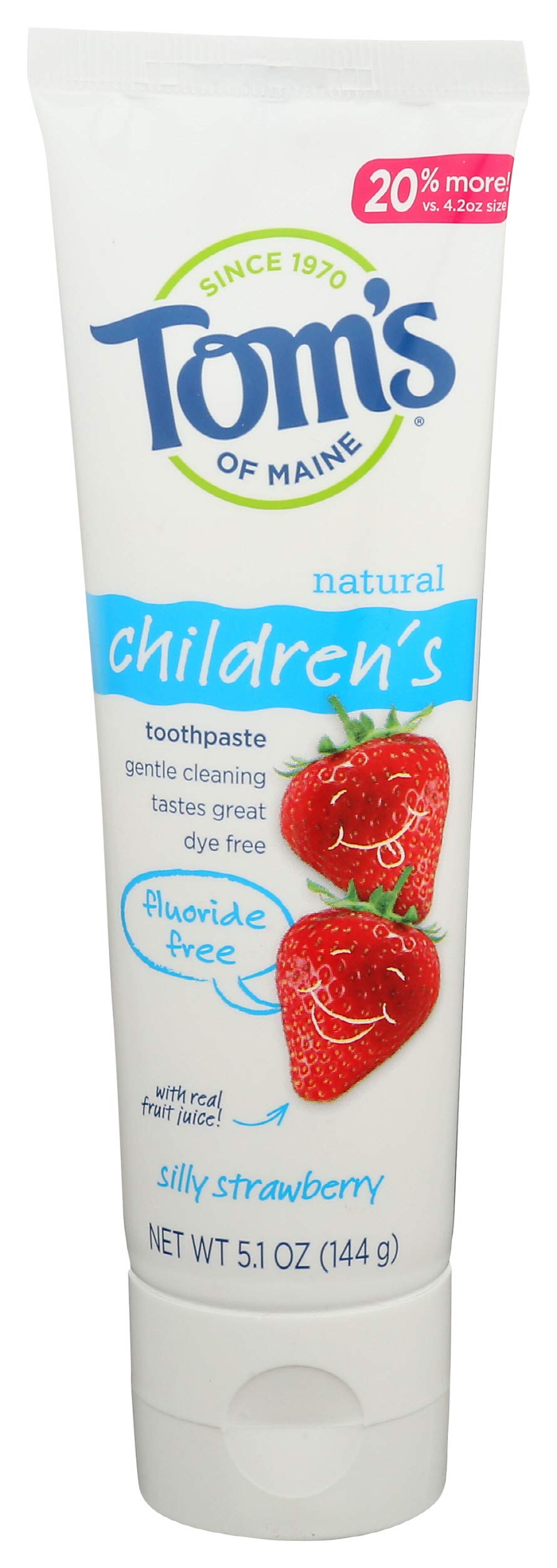 Tom's of MaineNatural Children's Toothpaste, Fluoride-Free, Silly Strawberry, 5.1 oz (144 g)