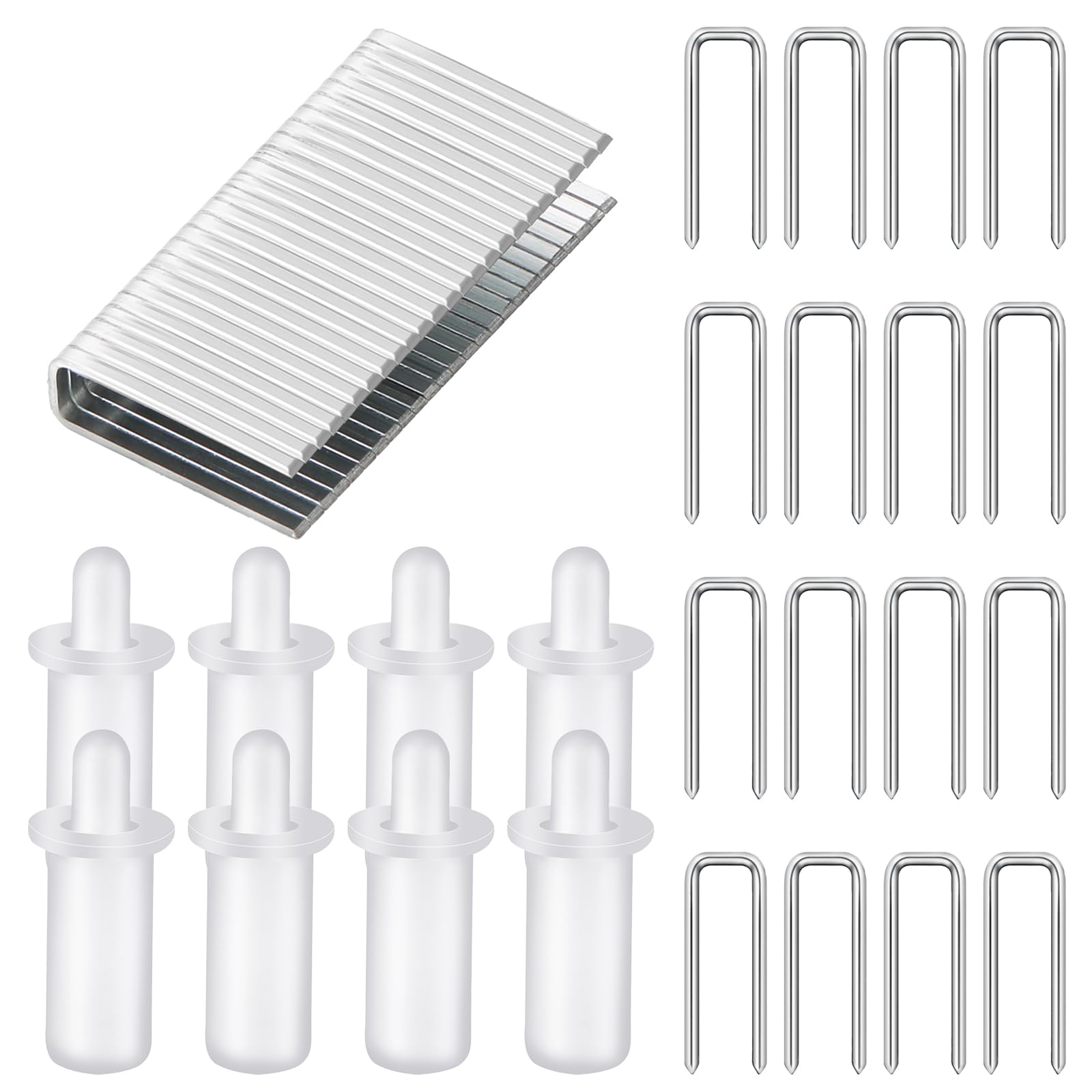 40 Pieces Plantation Shutter Repair Tool Set 20 Pcs Louvers Staples and 20Pcs Spring Loaded Shutter Pins Replacement Shutter Repair Kit for Shutters