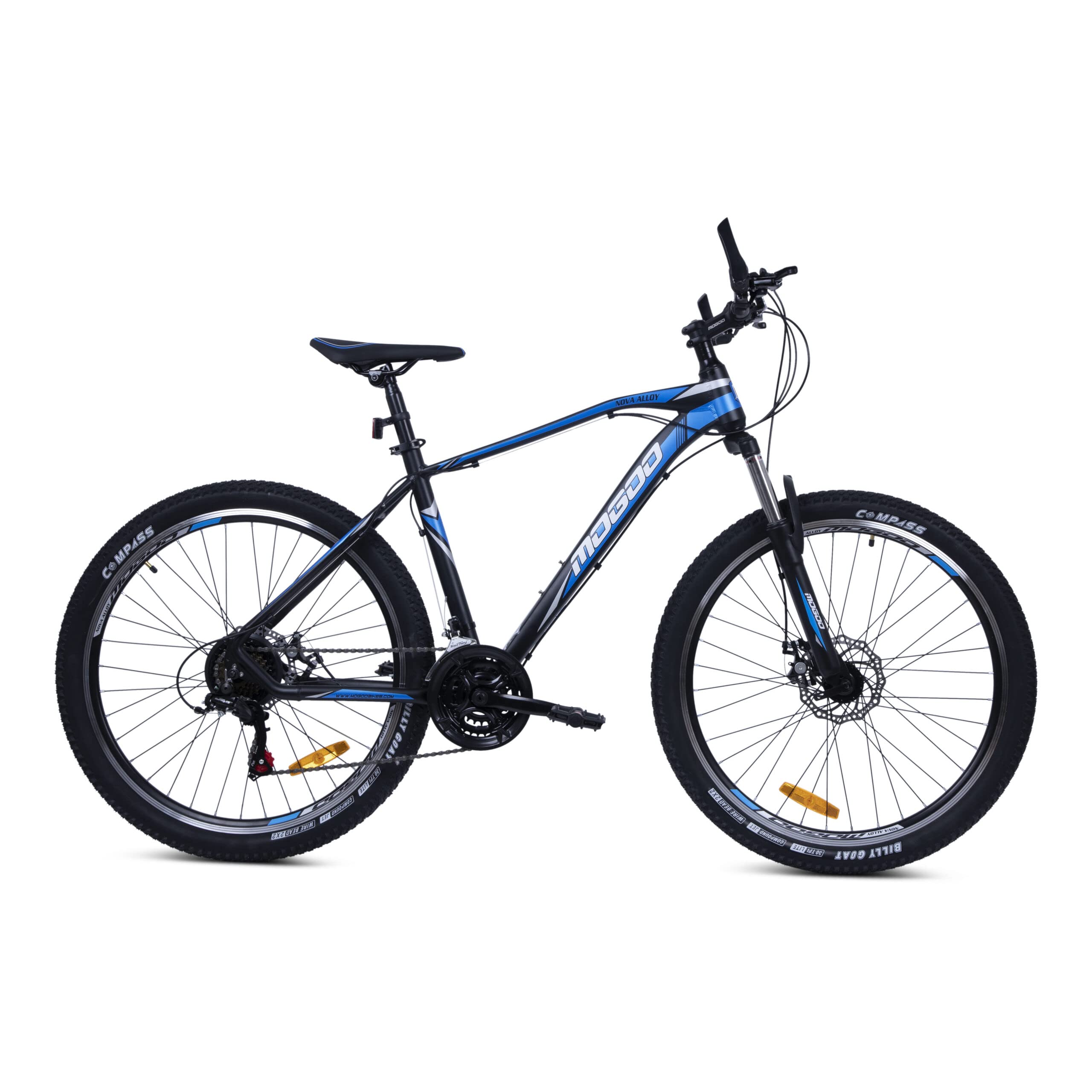 MogooNova Aluminum Alloy Mountain Bike 26-Inch Tires, 21-Speed Shimano Drivetrain, Bicycle Adult, Mechanical Disc Brakes, Adjustable Seat, 21-Gears, Suspension MTB Cycle for Men Women