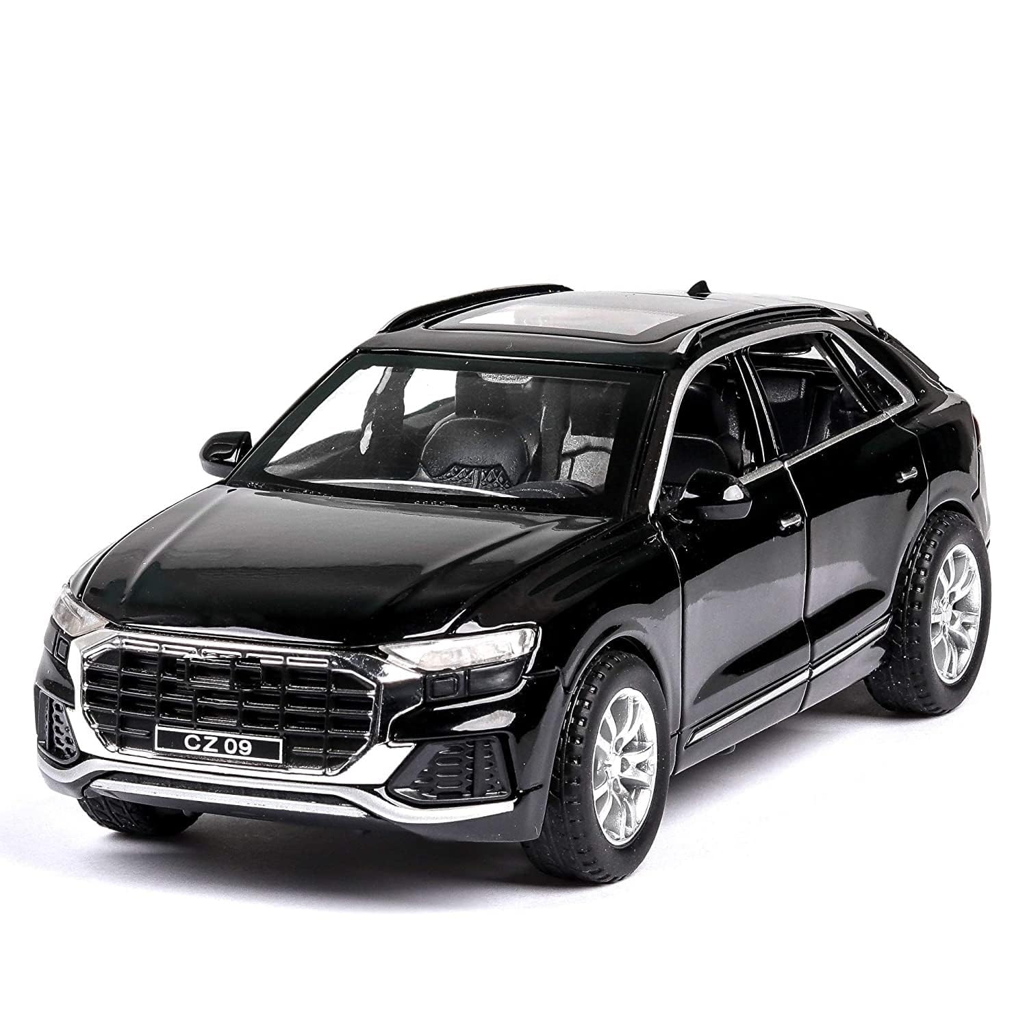 Mr.variya Audi Q8 SUV Simulation Alloy Car Model Metal Diecast Toy with Sound Light for Gift Collection Collection Decoration (Black)