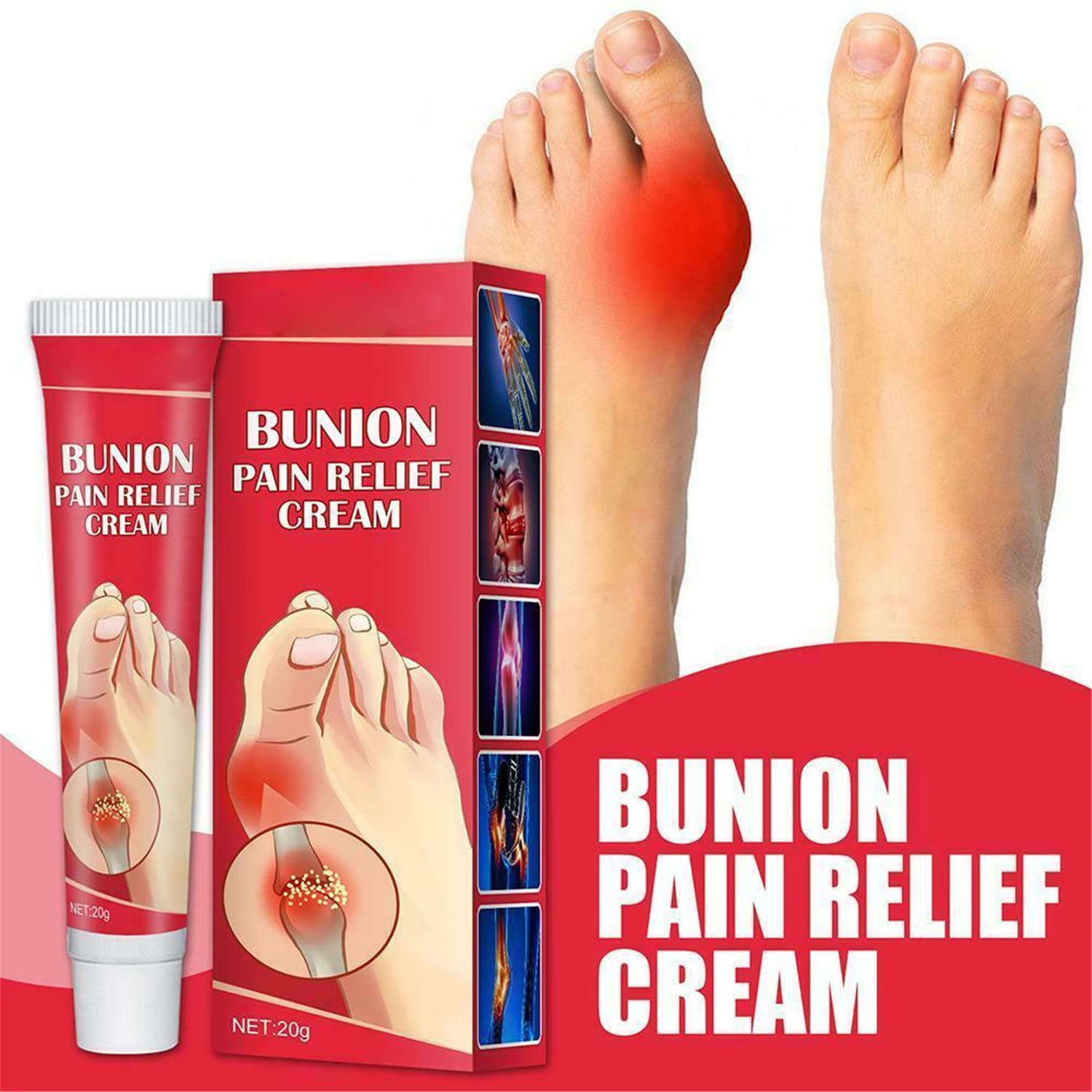 XTRANSF Bunion Toe Stiffness Relief Cream,Toe Gout Pain Relief,Arching Bunion Pain Relief Cream,Topical Arthritis Pain Relief, for Joint Toe Relief Stiffness (3 Pcs)