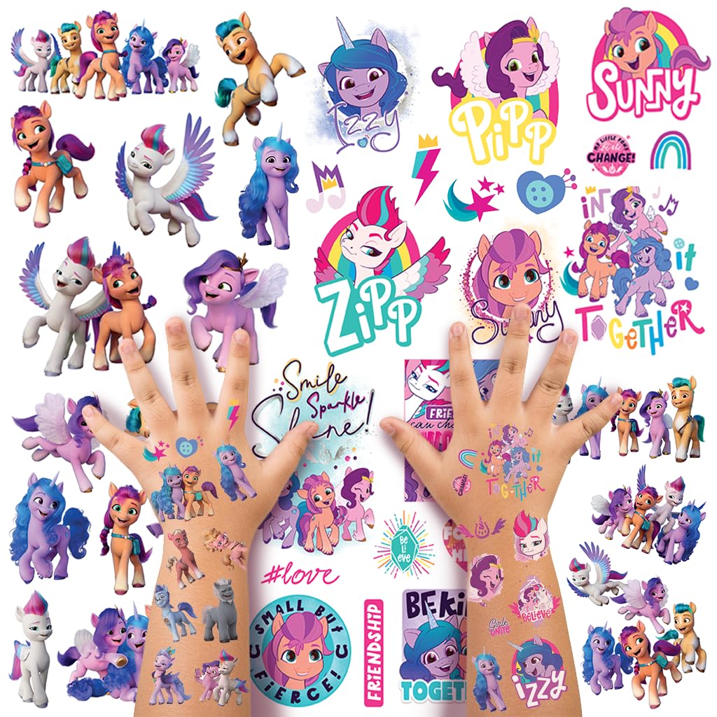 50 My Little Pony Tattoos For Kids Girls - Temporary My Little Pony Stickers For My Little Pony Party Favors - MLP Stickers Kids Tattoos Temporary For Girls, My Little Pony Birthday Party Supplies