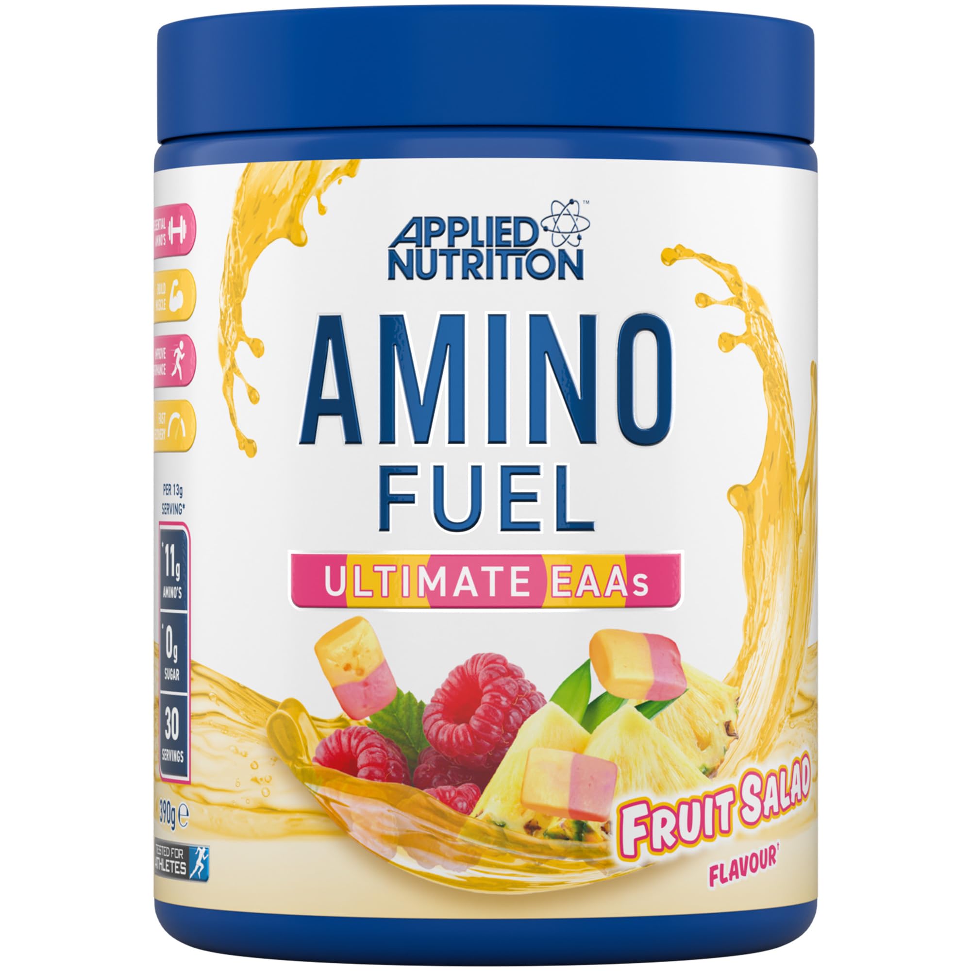 Applied Nutrition Amino Fuel - Essential Amino Acid (EAA) Powder Supplement Maximize Muscle Growth, Fruit Salad, Blue, 390 g