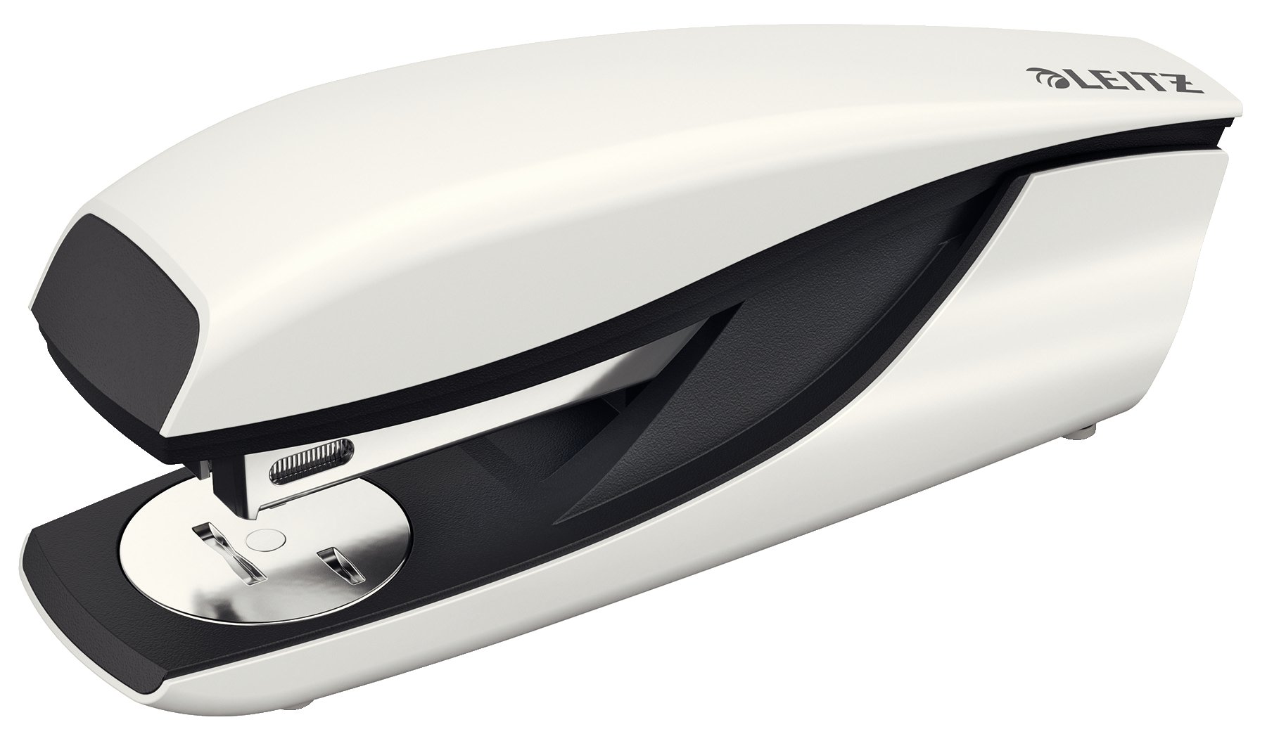 Leitz Stapler, 30 Sheet Capacity, Ergonomic Metal Body, Includes Staples, WOW Range, 55021001 - Pearl White