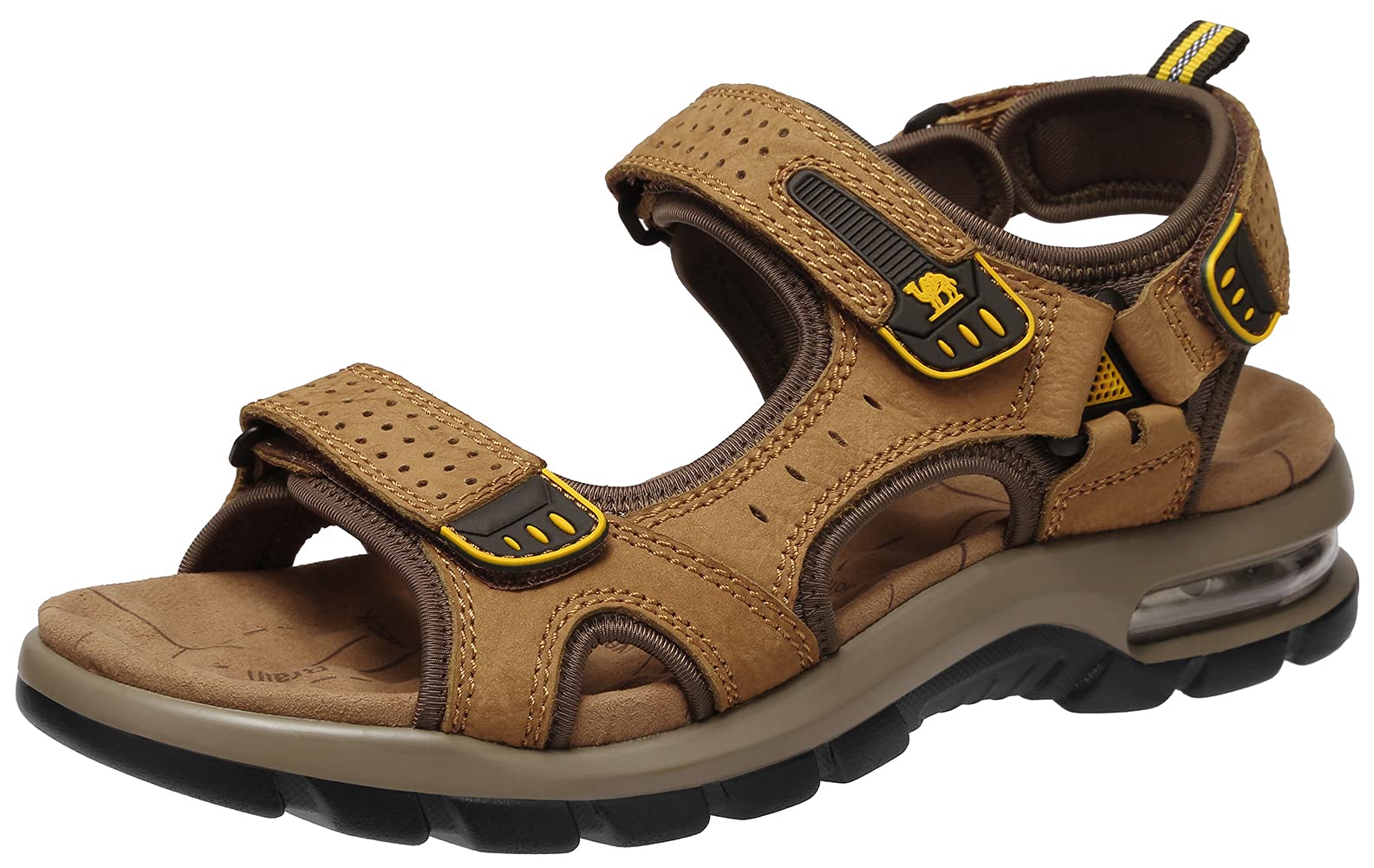 CAMEL CROWNMen's Leather Sandals for Hiking Walking Beach Treads Water Athletic Outdoor with Premium Air Cushion | Waterproof