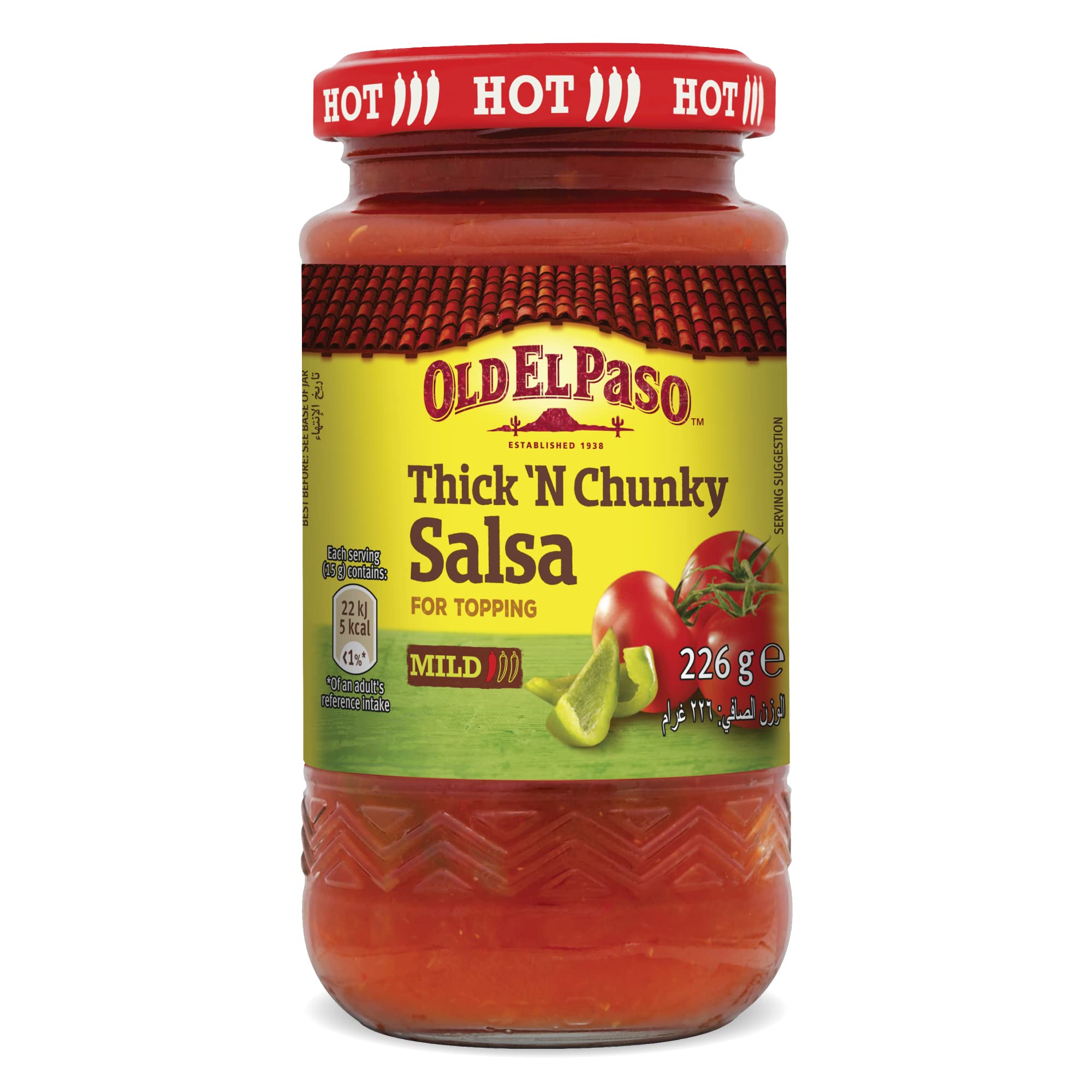 Old El Paso Thick 'N' Chunky Salsa Mild, 226g, Mouth Watering Mild Salsa, Mexican Salsa Great for Toppings and Sides too