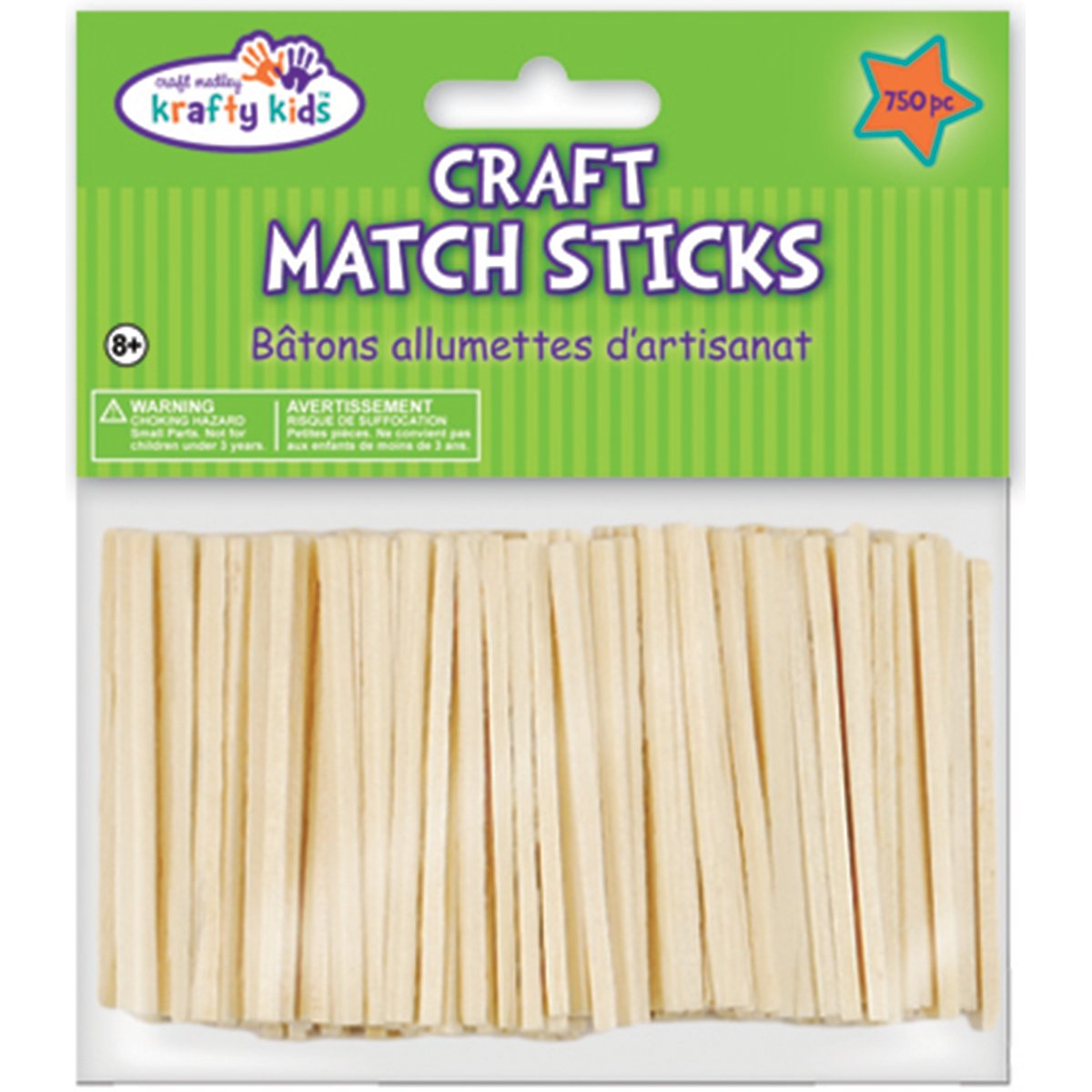 Multicraft Imports 2" Craft Match Sticks-Natural 750/Pkg, Multicolor