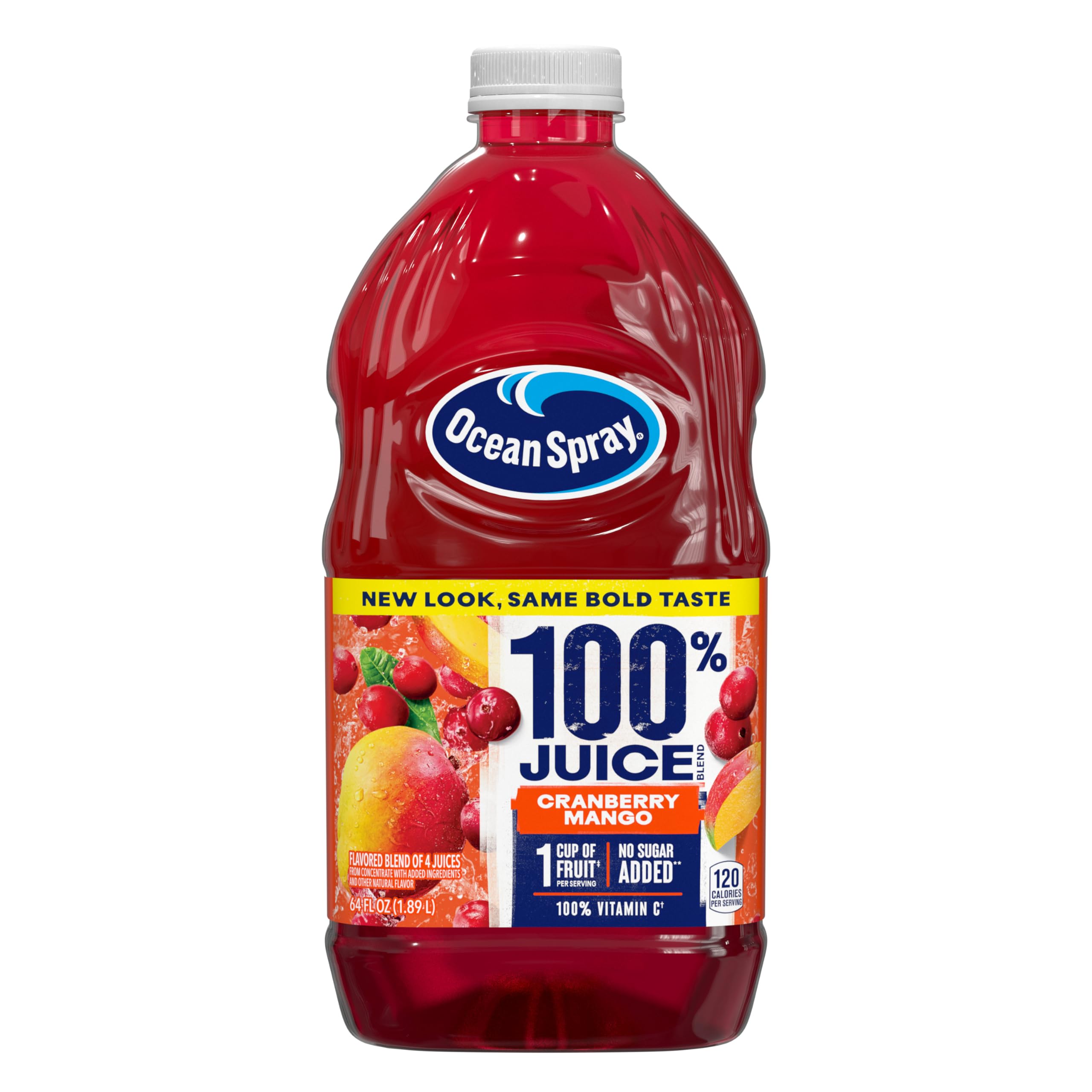 Ocean Spray® 100% Juice Cranberry Mango Juice Blend, 64 Fl Oz Bottle (Pack of 1)