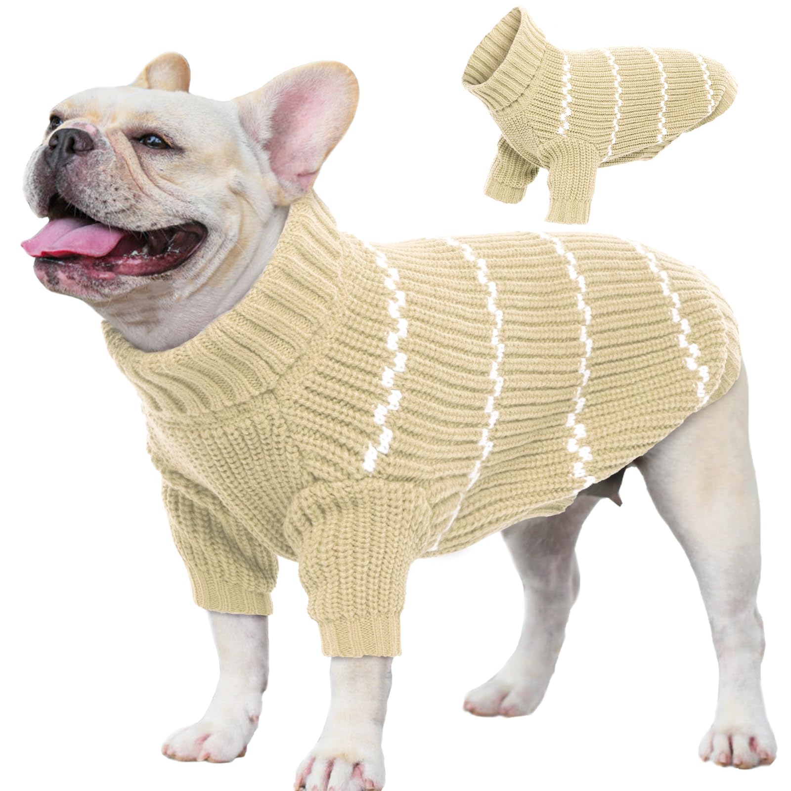 Nanaki Medium Dog Sweater, Extra Warm Small Dog Sweater, Girl Boy Dog Christmas Sweater, Dog Turtleneck Sweater Female Male, Easy On Pullover Dog Sweater, Fall Dog Winter Sweater Cute Long Sleeve Vest