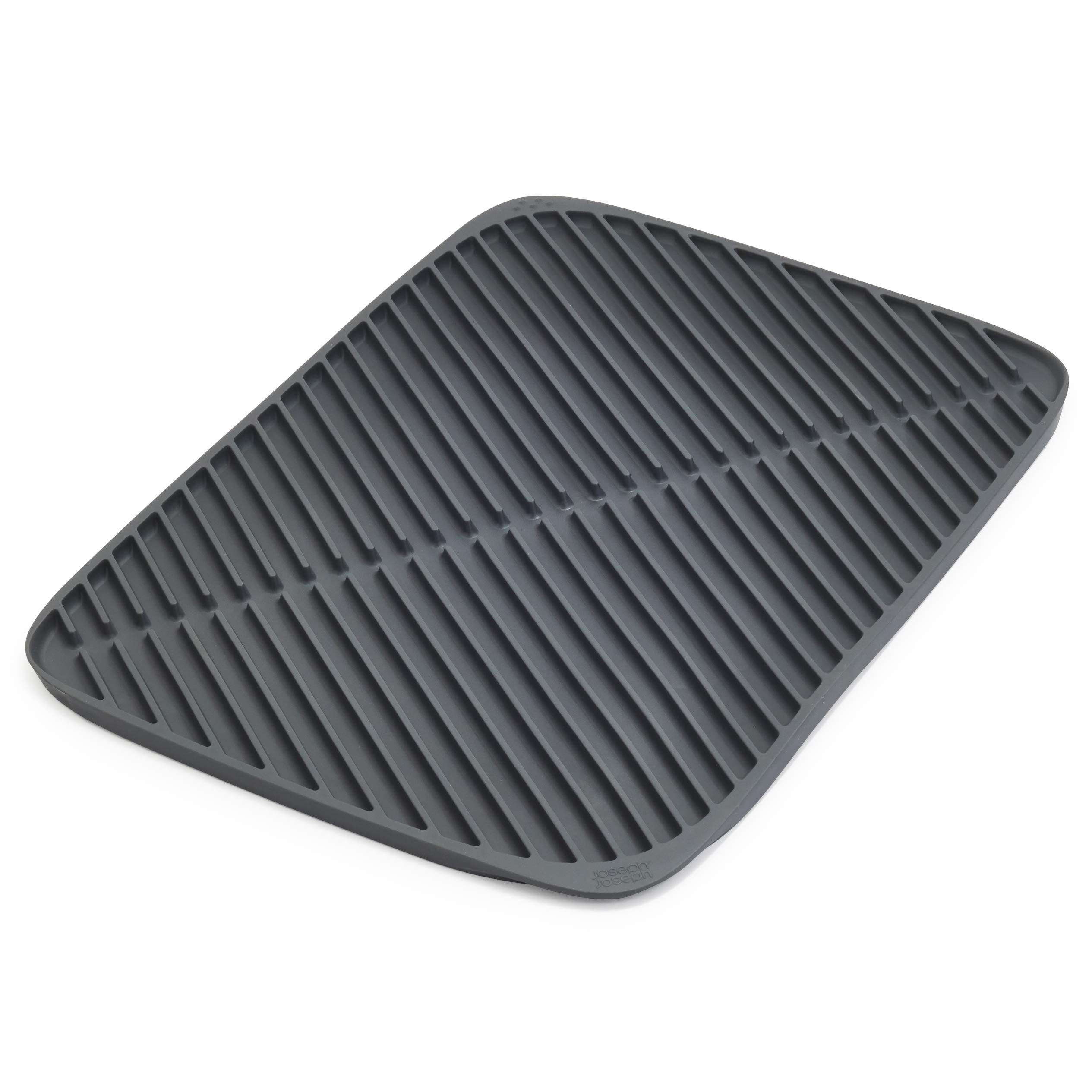 Joseph Joseph Flume - Folding Dish Draining Mat, Soft Rubber surface, Large - Grey