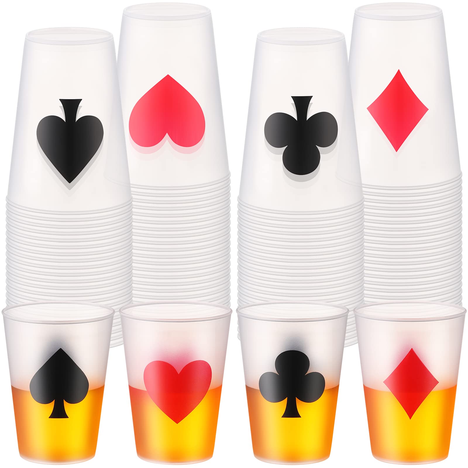 Hoolerry 72 Pieces Casino Party Cups 9 OZ Casino Theme Party Decorations Casino Poker Tumbler Shot Cup Game Night Themed Party Cups Casino Party Cup Favors Set for Birthday Wedding Event Supplies