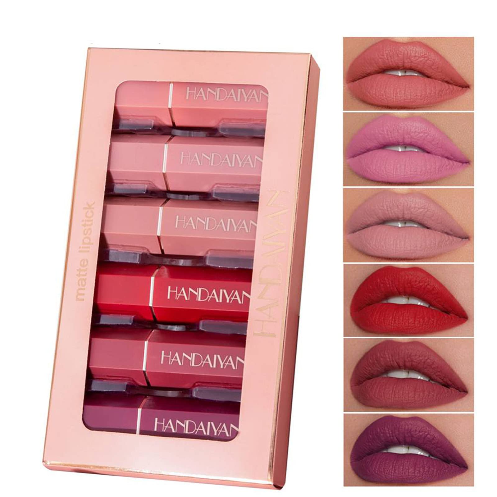 Skynest 6 PCS Vivid Colours Lipstick Set, Long Lasting, Moisturizing, Creamy Texture, Soft, Watermelon Flavored Lipstick With Gift Box