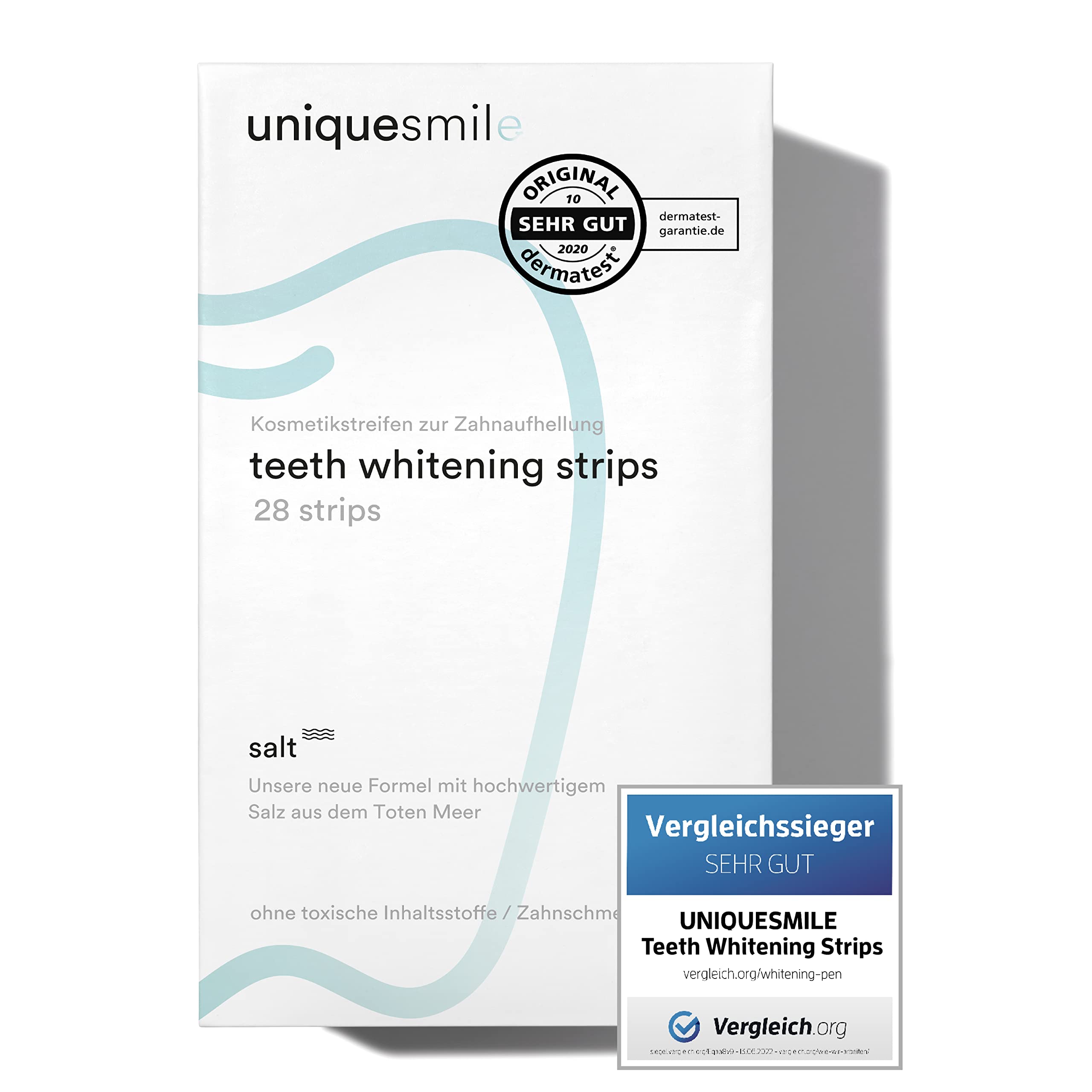 UniqueSmileTeeth Whitening Strips - Free from Peroxide - Innovative Formula with Natural Ingredients (Pack of 28)