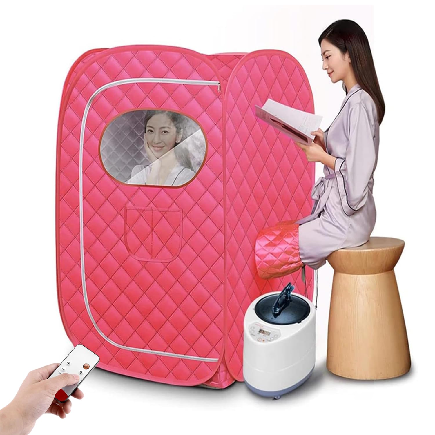 Spa Sauna Tent Steam Sauna Room with Steamer Pot, Pop Up Sauna Room with Remote Control, 2 Person Portable Steam Sauna for Home Full Body Relaxation