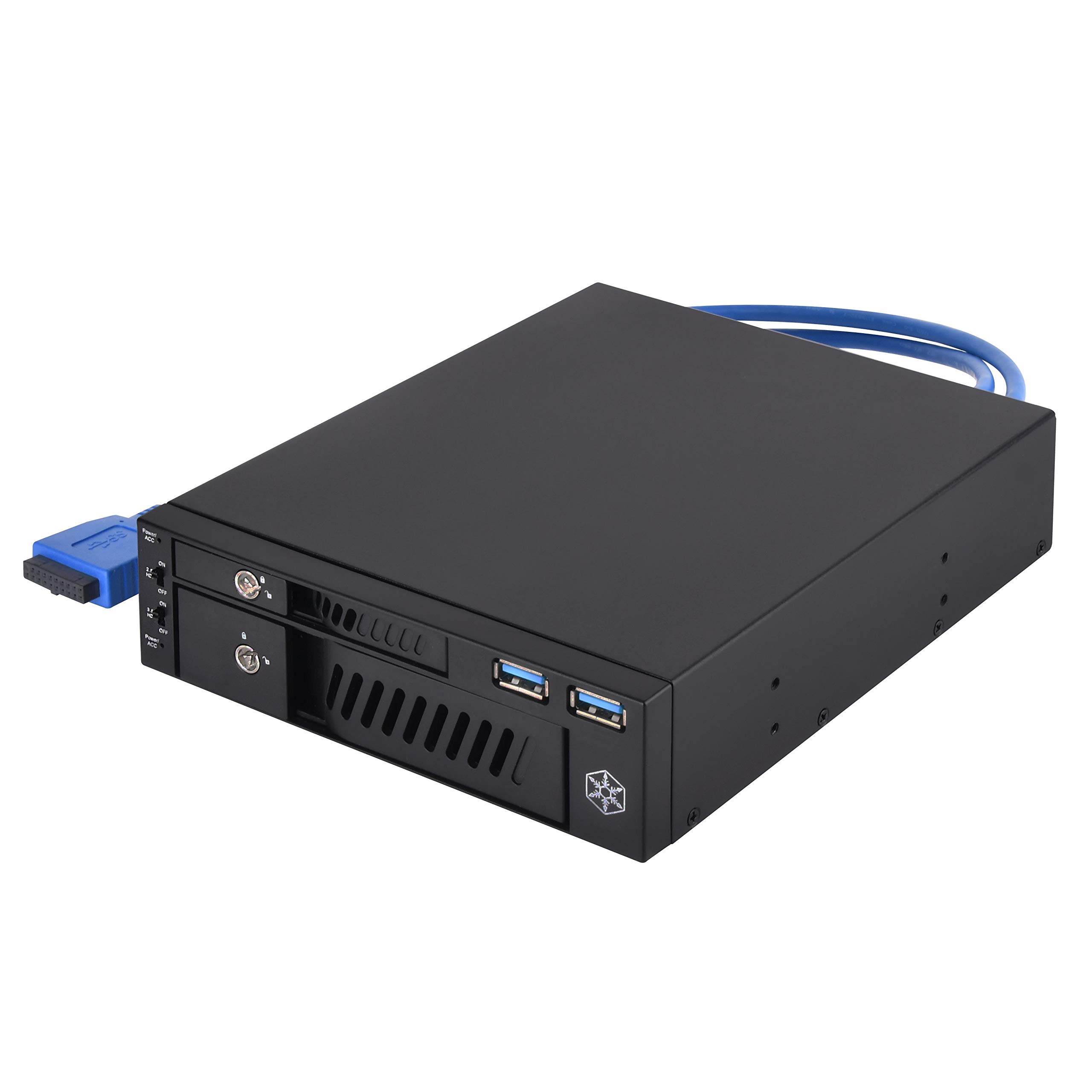 SilverStone Technology 5.25" Bay to 1 X 3.5" HDD/SSD and 1 X 2.5" HDD/SSD Hot-Swap Adapter with 2 X USB 3.1 Gen 1 Ports SST-FP510