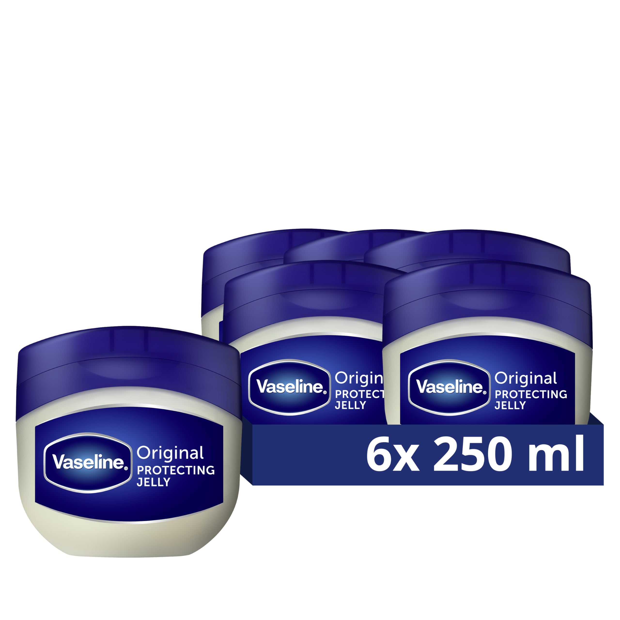 Vaseline Original Petroleum Jelly moistruiser skin care for cracked, dry skin and eczema relief 6x 250 ml