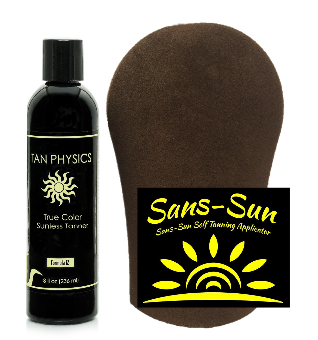 Tan Physics True Color Tanner 8 oz w/FREE Tanning Mitt by Sans-Sun