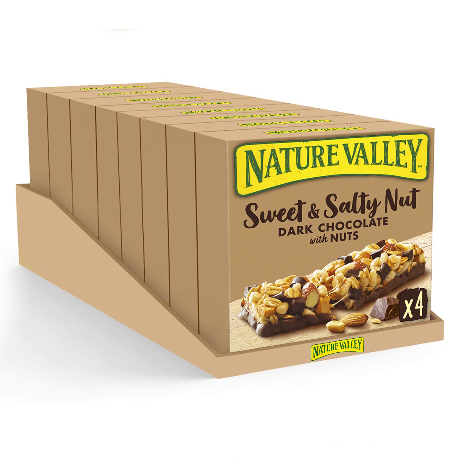 Nature Valley Sweet & Salty Nut Dark Chocolate With Nuts Cereal Bars 4 x 30g (Pack of 8, total 32 Bars)