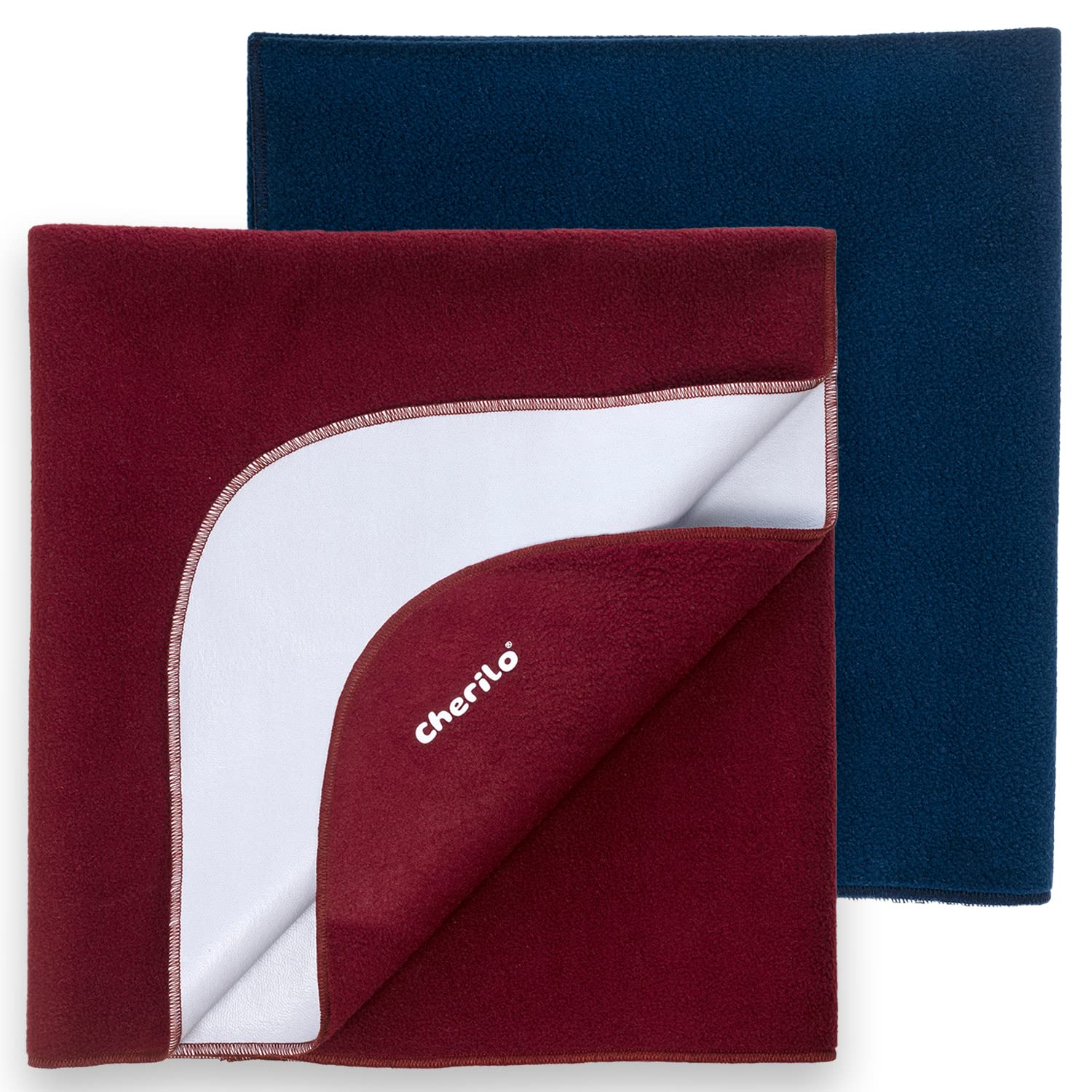 Cherilo Waterproof Quickdry Baby Dry Sheet Combo Pack , Medium (Maroon + Navy Blue)