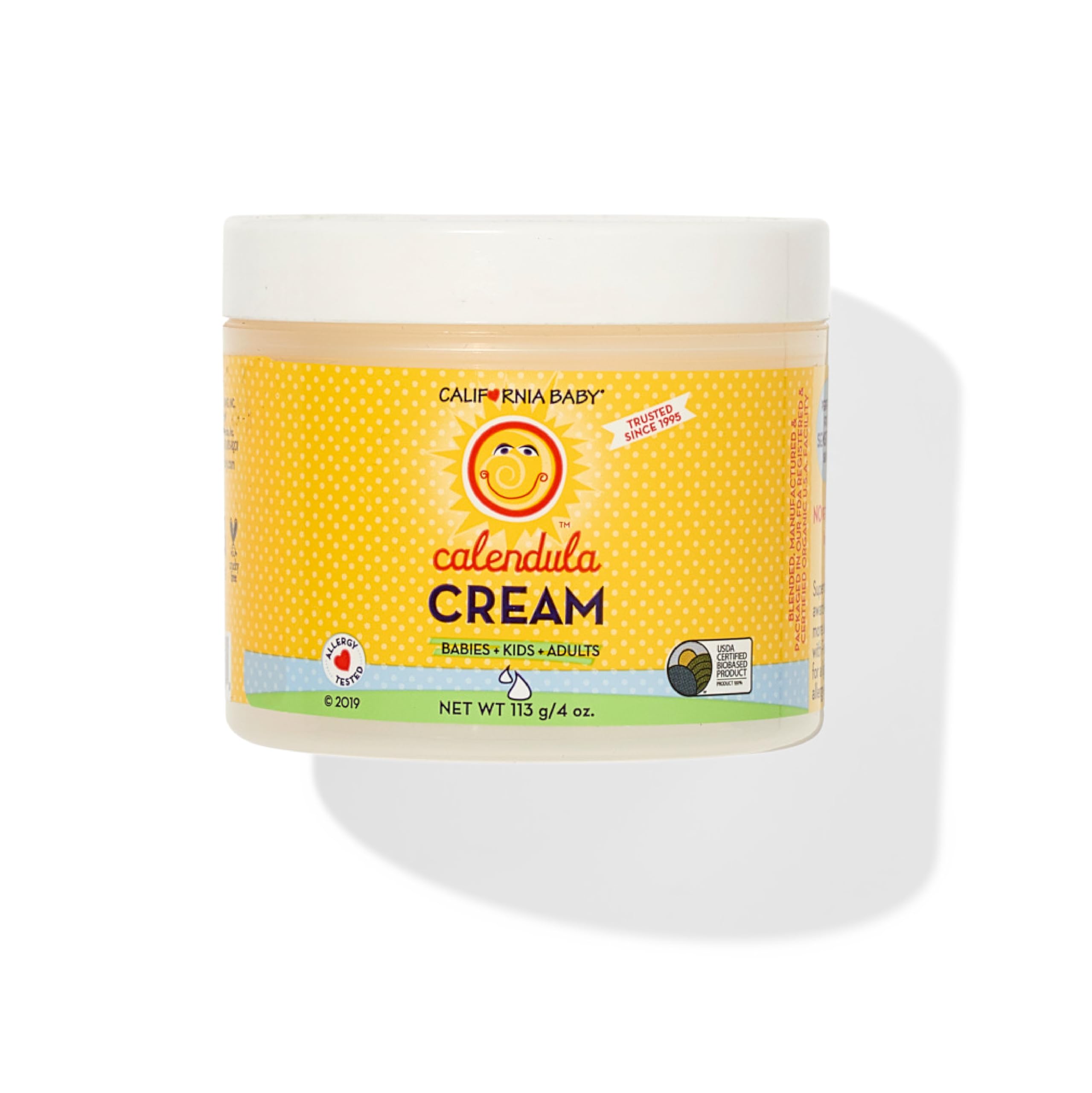 California BabyCalendula Cream | Soothing Baby Cream | Allergy Friendly | Plant-based | Soothes and Moisturizes Irritated, Dry Skin on Face and Body | 4 oz